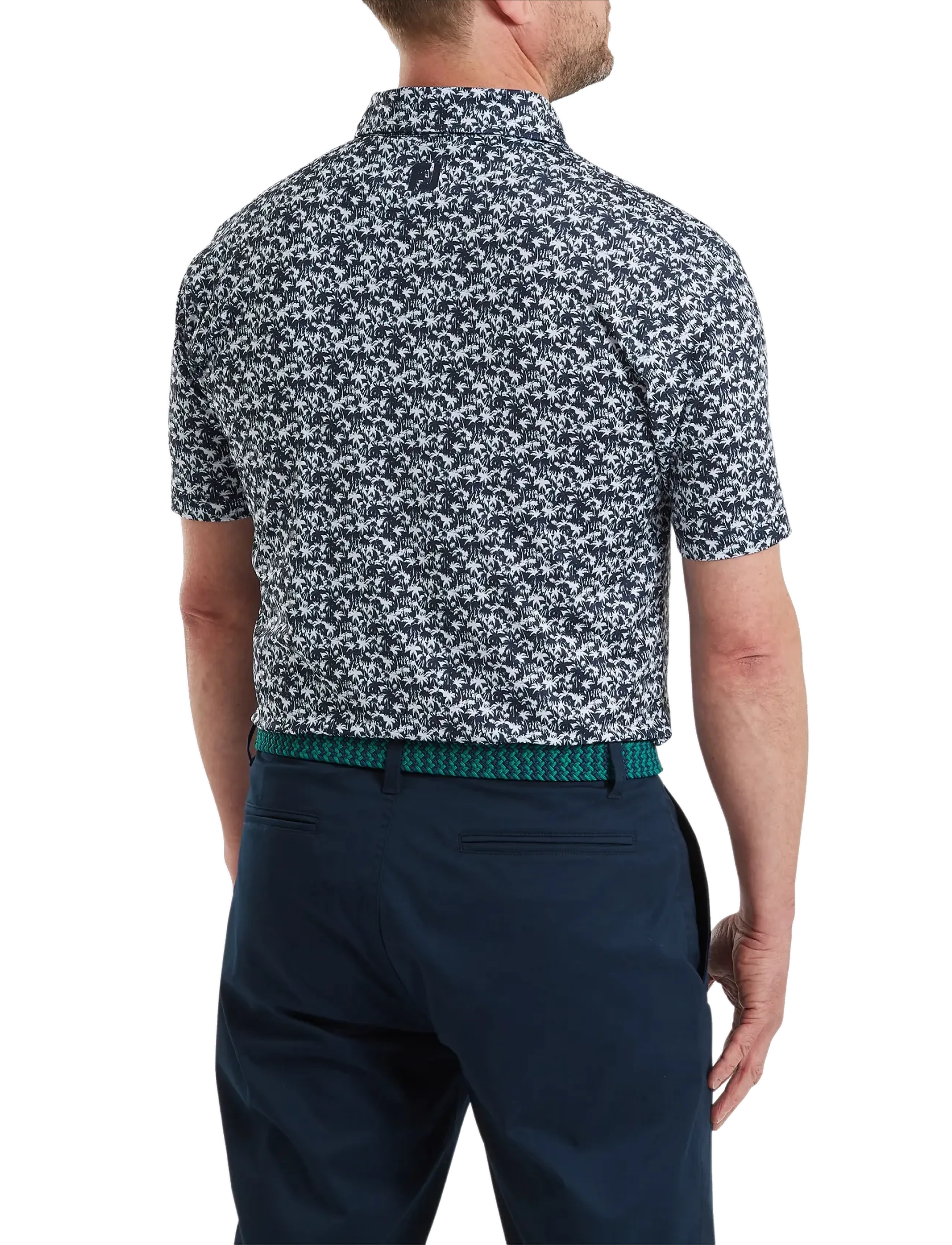 FootJoy - Hidden Palm Print Lisle - toppar & t-shirts - navy / white - 3