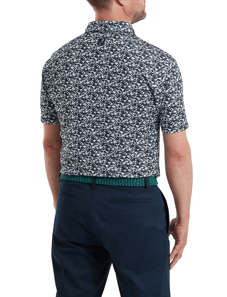FootJoy - Hidden Palm Print Lisle - oberteile & t-shirts - navy / white - 3