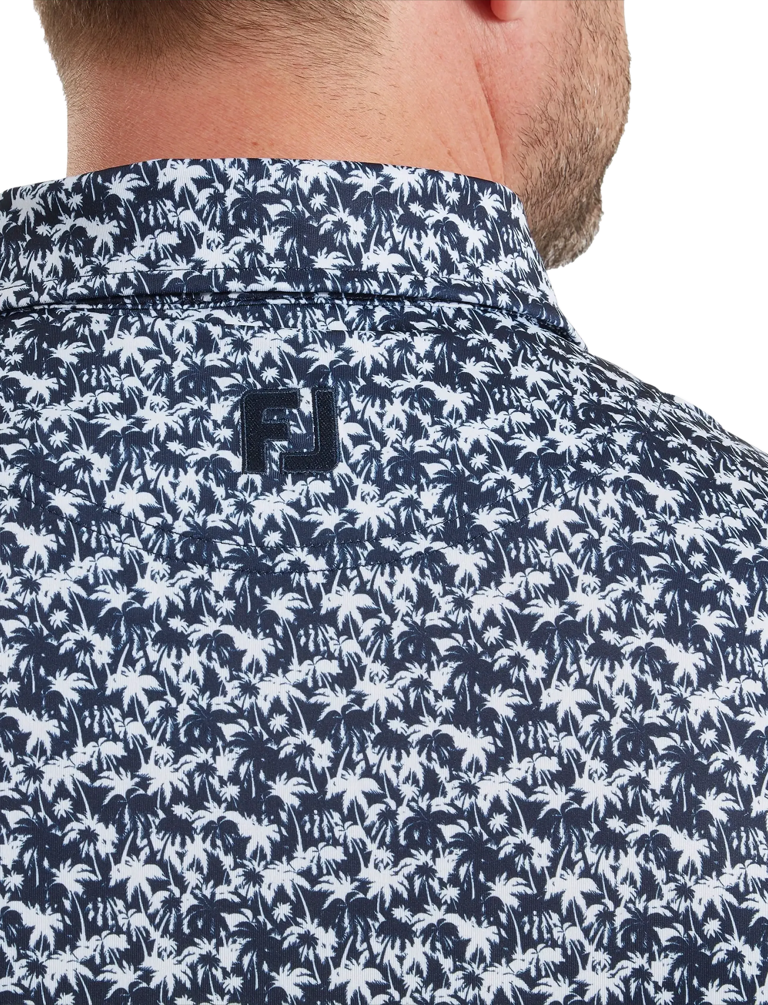 FootJoy - Hidden Palm Print Lisle - toppar & t-shirts - navy / white - 4