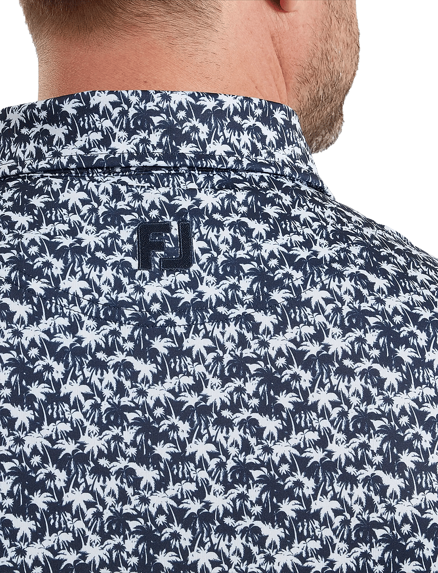 FootJoy - Hidden Palm Print Lisle - oberteile & t-shirts - navy / white - 4