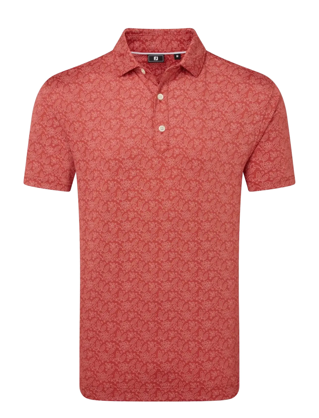 FootJoy Wingtip Floral Lisle - Poloshirts - NANTUCKET RED / WHITE / coral