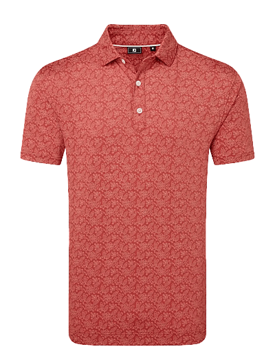 FootJoy Wingtip Floral Lisle - Polos - NANTUCKET RED / WHITE / coral