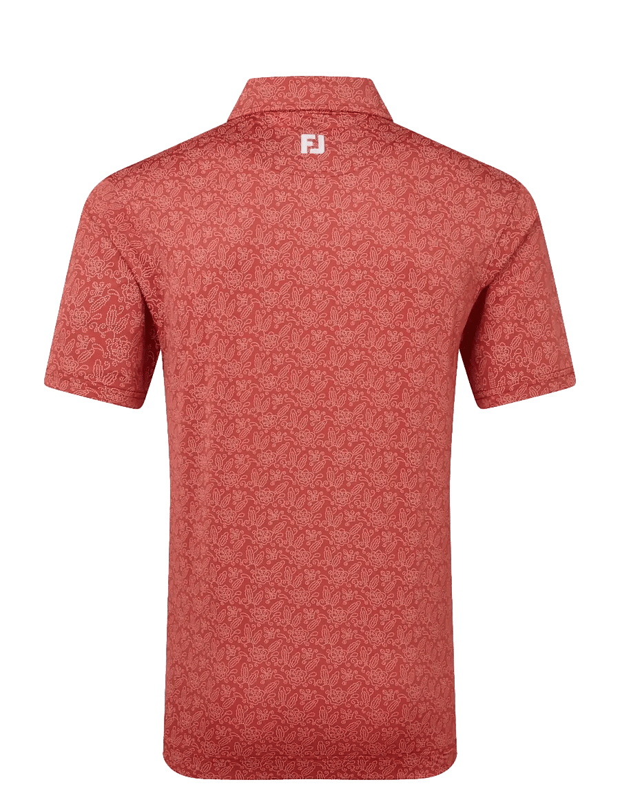 FootJoy - Wingtip Floral Lisle - toppar & t-shirts - nantucket red / white - 2