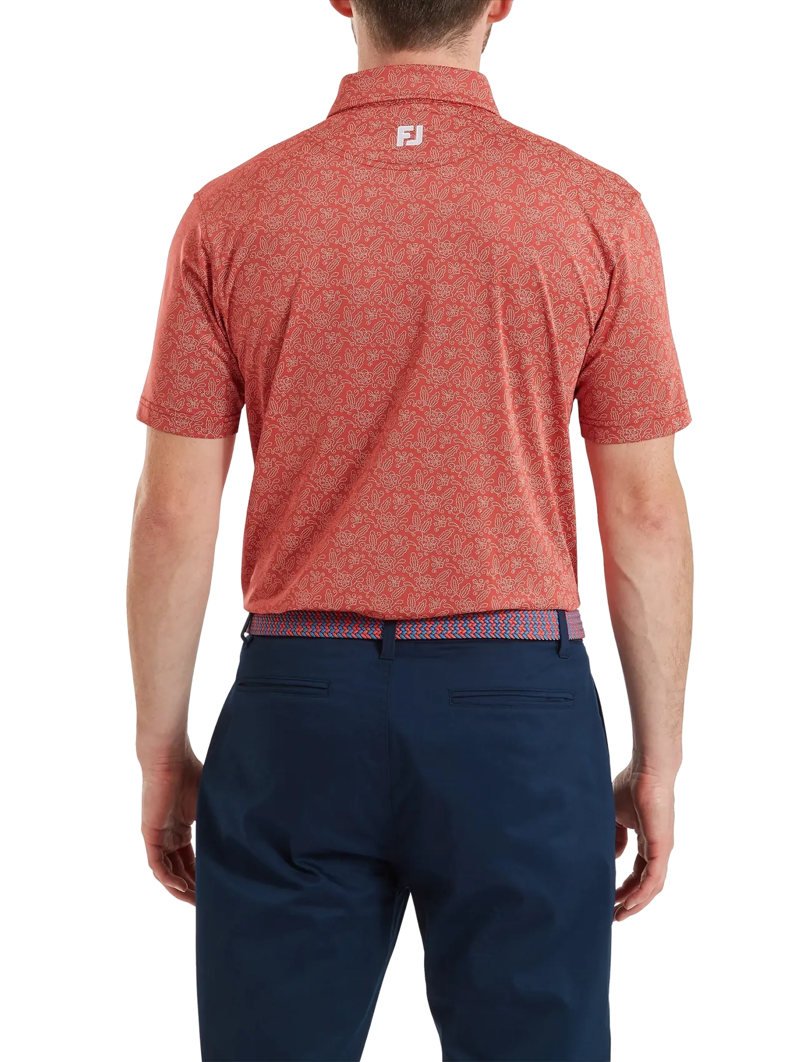FootJoy - Wingtip Floral Lisle - oberteile & t-shirts - nantucket red / white - 3