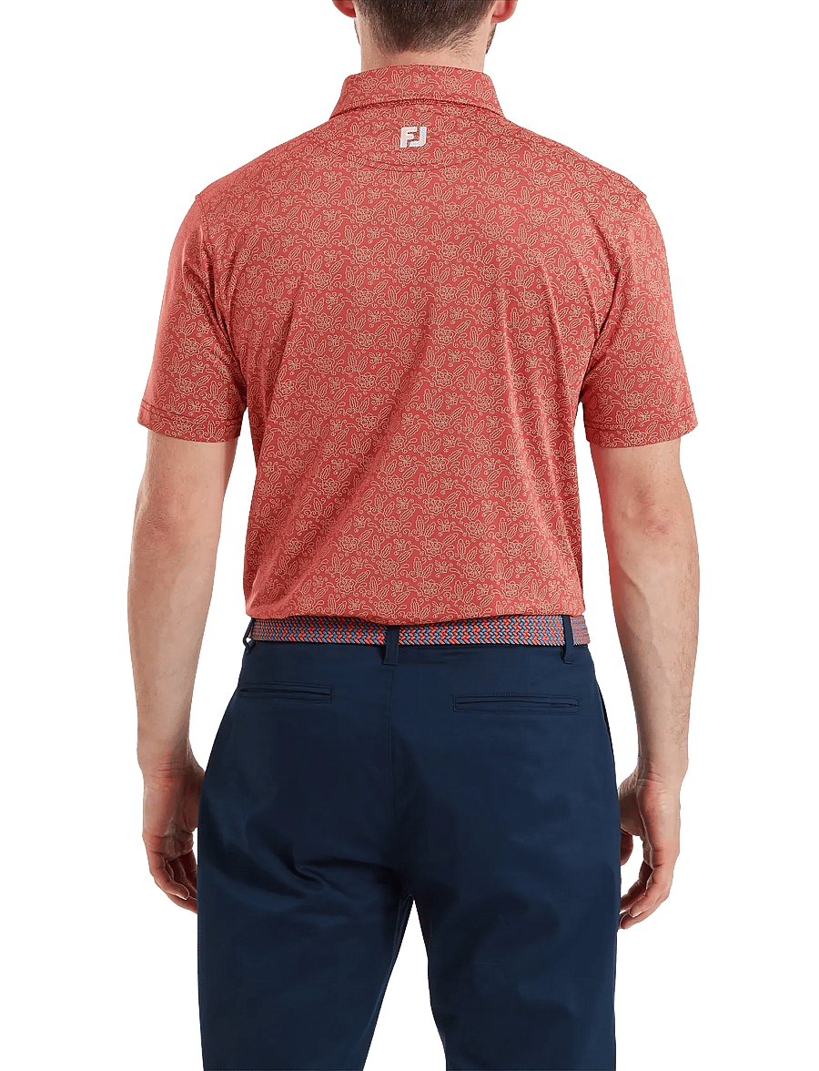 FootJoy - Wingtip Floral Lisle - toppar & t-shirts - nantucket red / white - 3