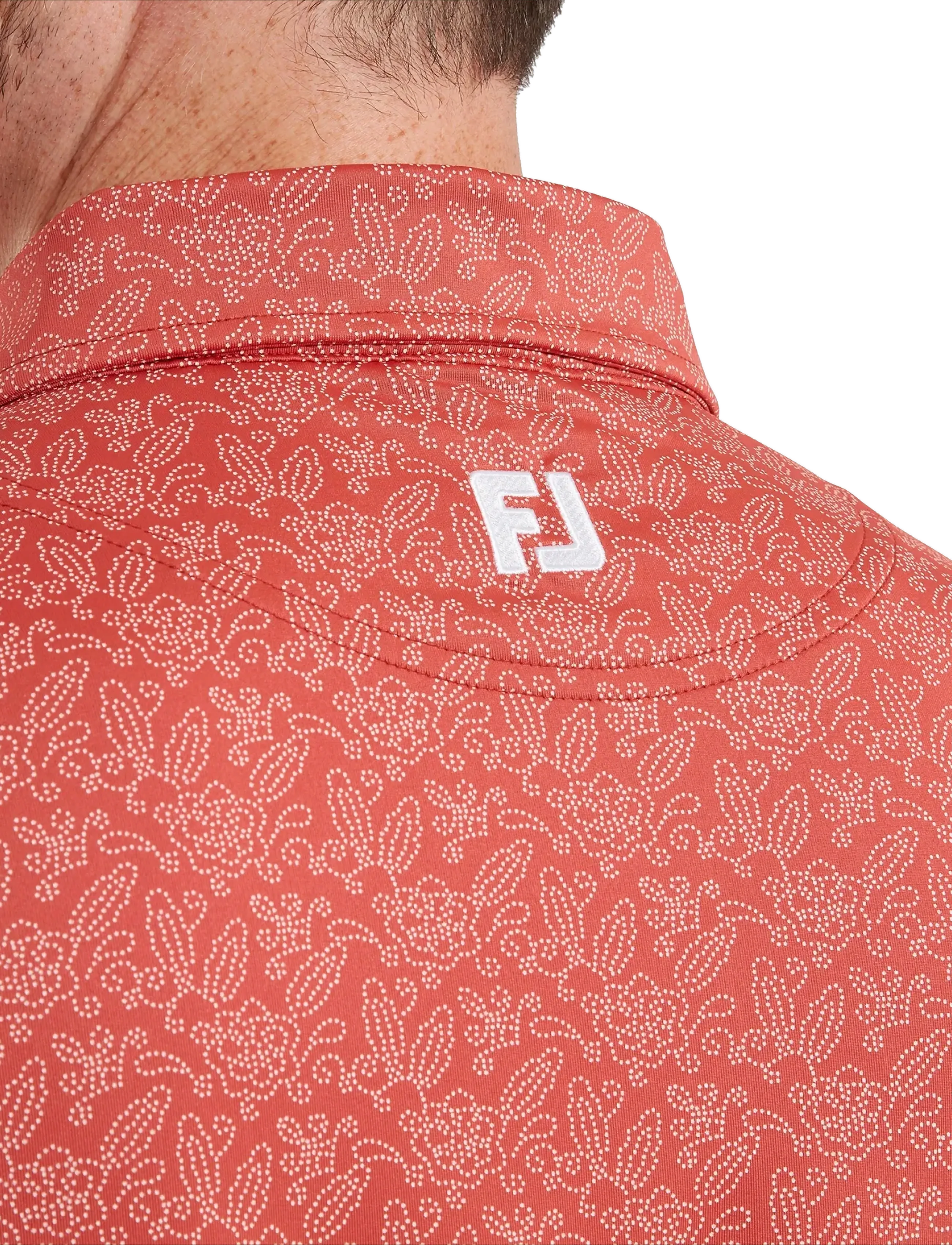 FootJoy - Wingtip Floral Lisle - oberteile & t-shirts - nantucket red / white - 4