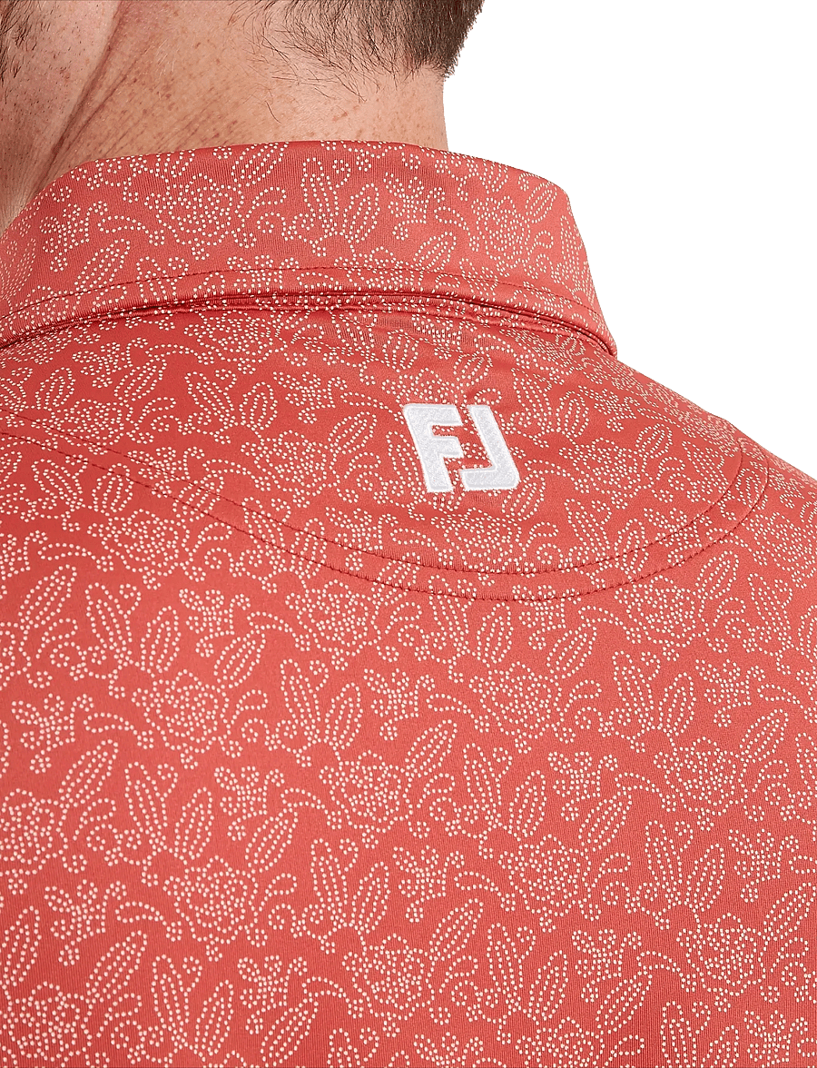 FootJoy - Wingtip Floral Lisle - toppar & t-shirts - nantucket red / white - 4
