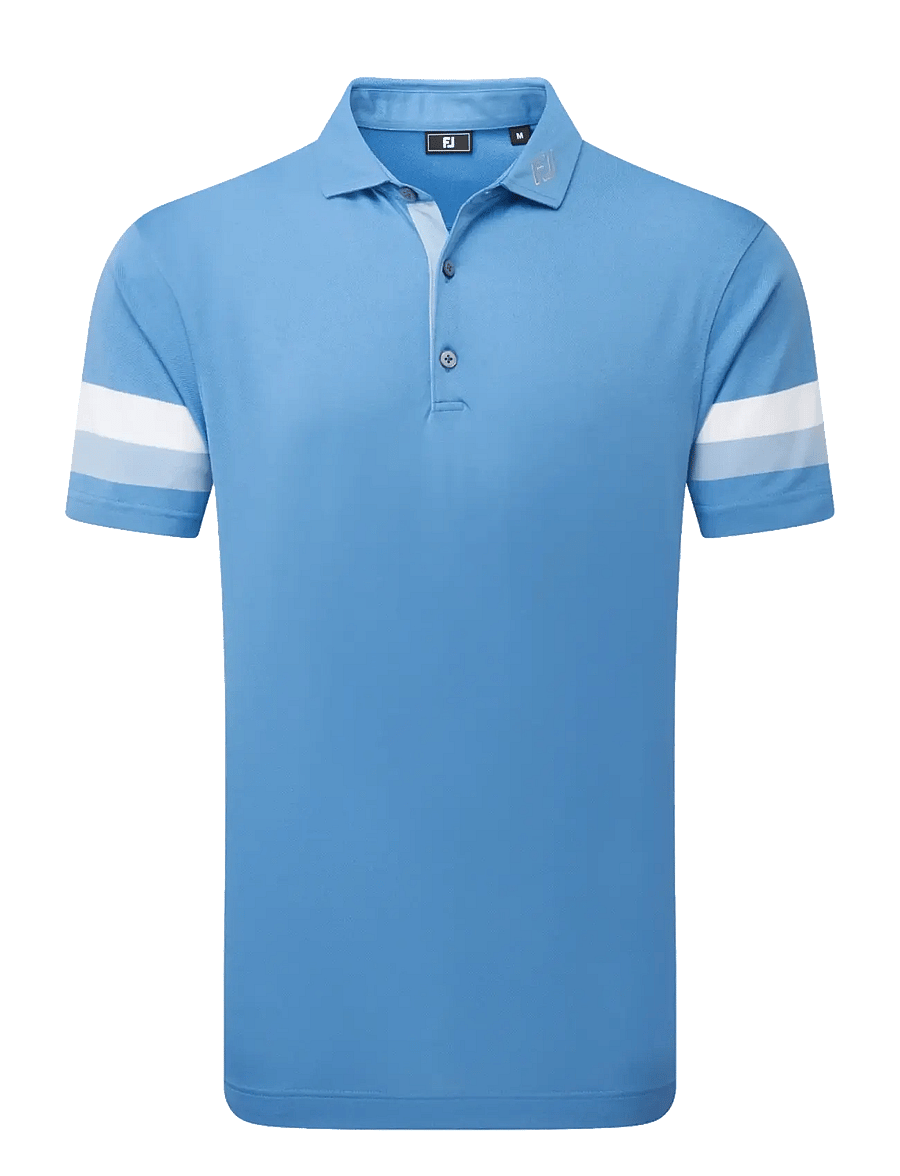 FootJoy - Sleeve Stripe Pique - oberteile & t-shirts - coastal blue / chambray / white - 1
