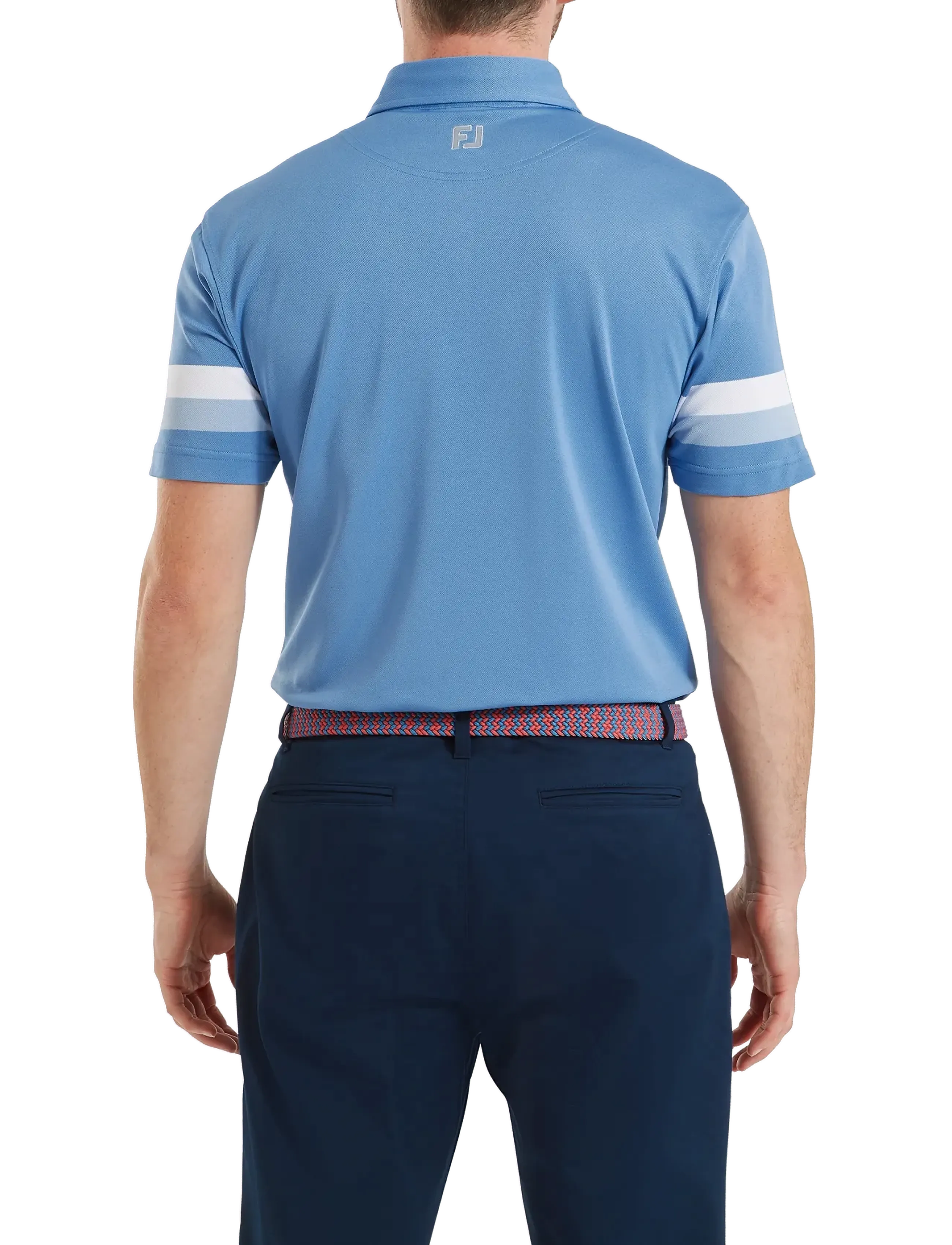 FootJoy - Sleeve Stripe Pique - toppar & t-shirts - coastal blue / chambray / white - 3
