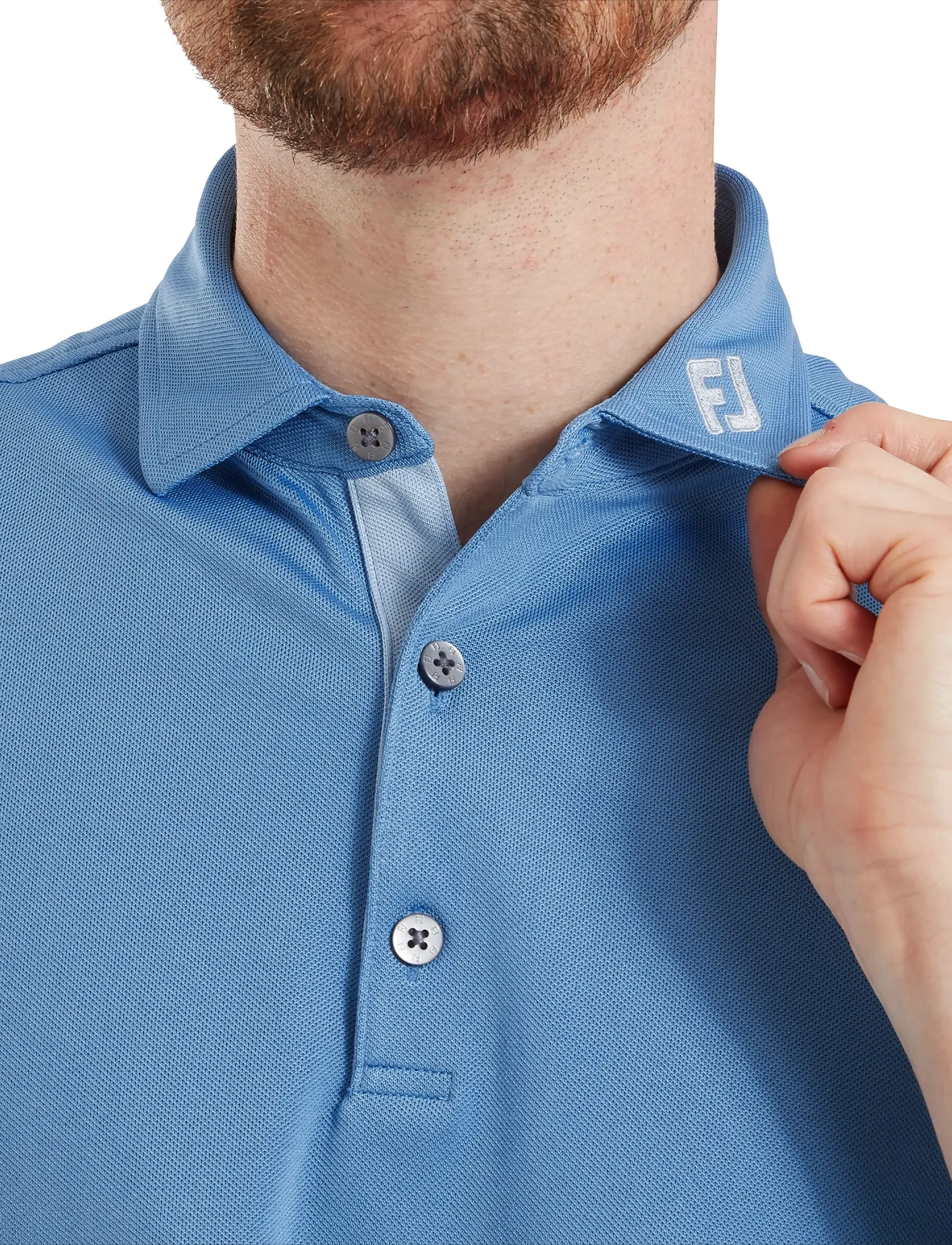 FootJoy - Sleeve Stripe Pique - toppar & t-shirts - coastal blue / chambray / white - 4