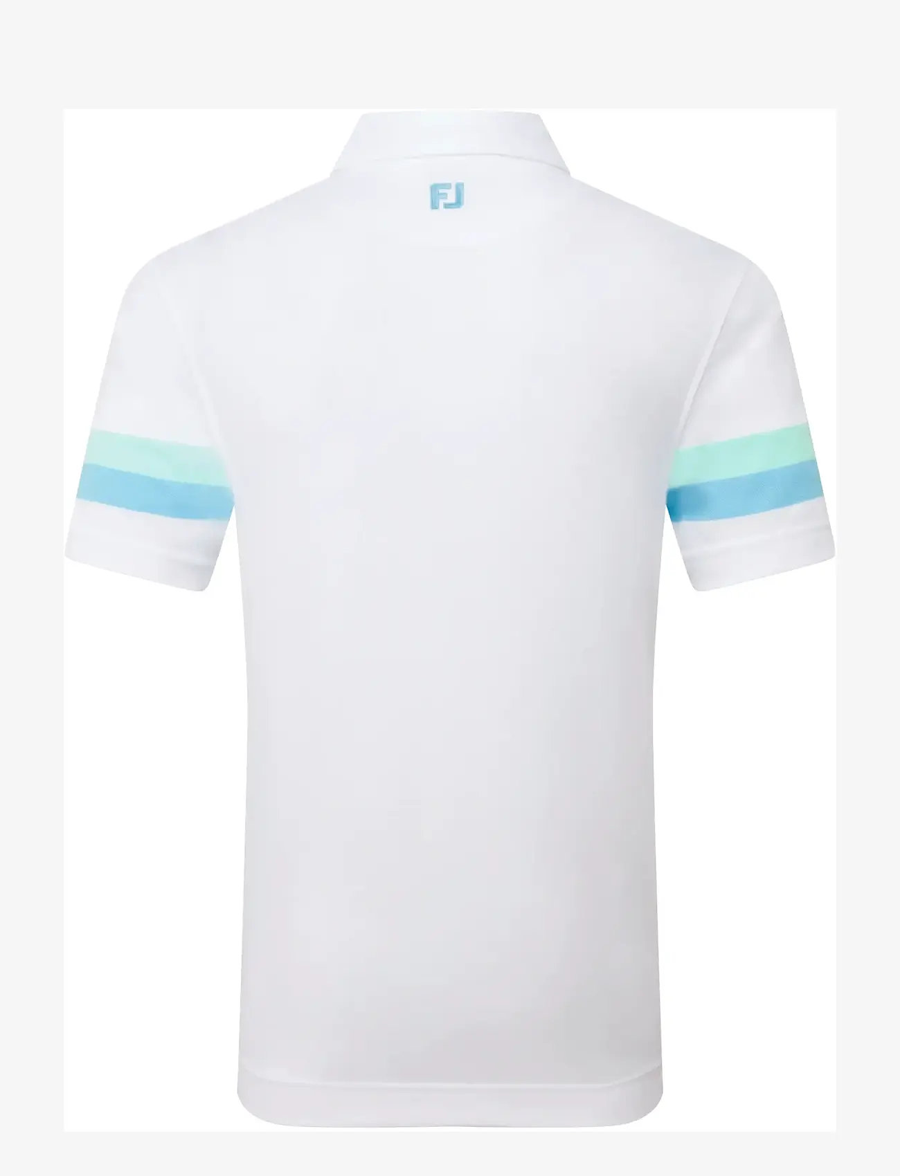 FootJoy - Sleeve Stripe Pique - toppar & t-shirts - white / blue reef / sea glass - 2
