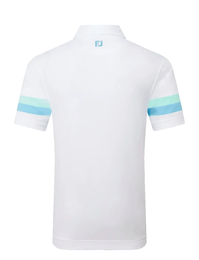 FootJoy - Sleeve Stripe Pique - oberteile & t-shirts - white / blue reef / sea glass - 2
