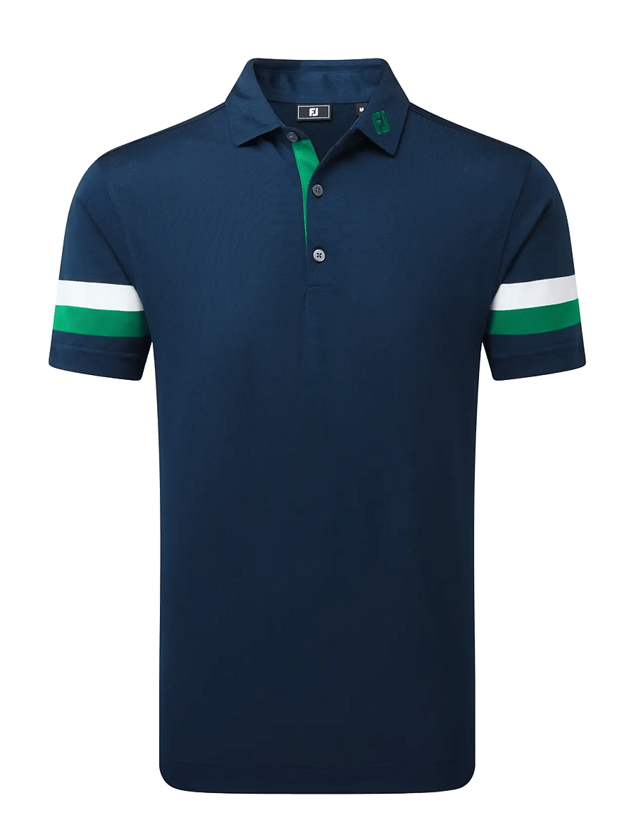 FootJoy - Sleeve Stripe Pique - oberteile & t-shirts - navy / field green / white - 1