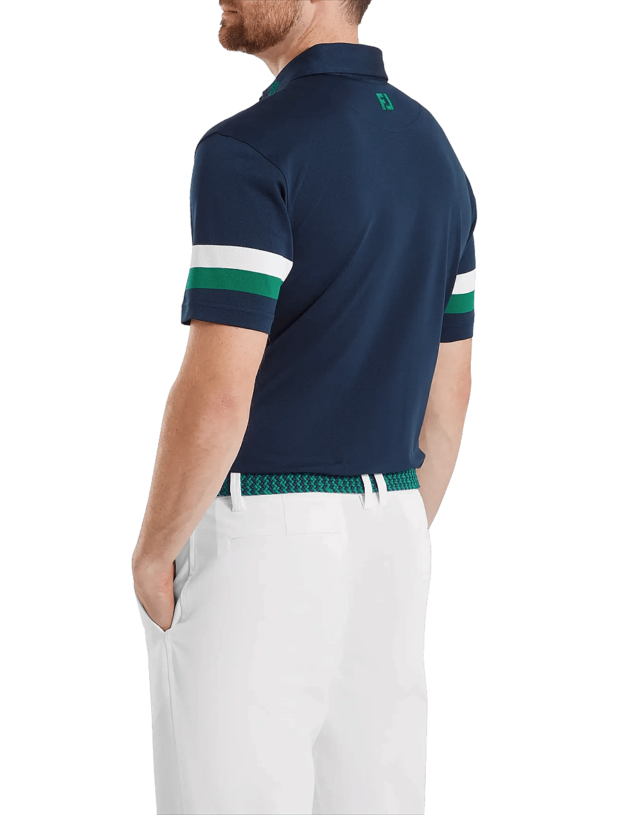 FootJoy - Sleeve Stripe Pique - oberteile & t-shirts - navy / field green / white - 3