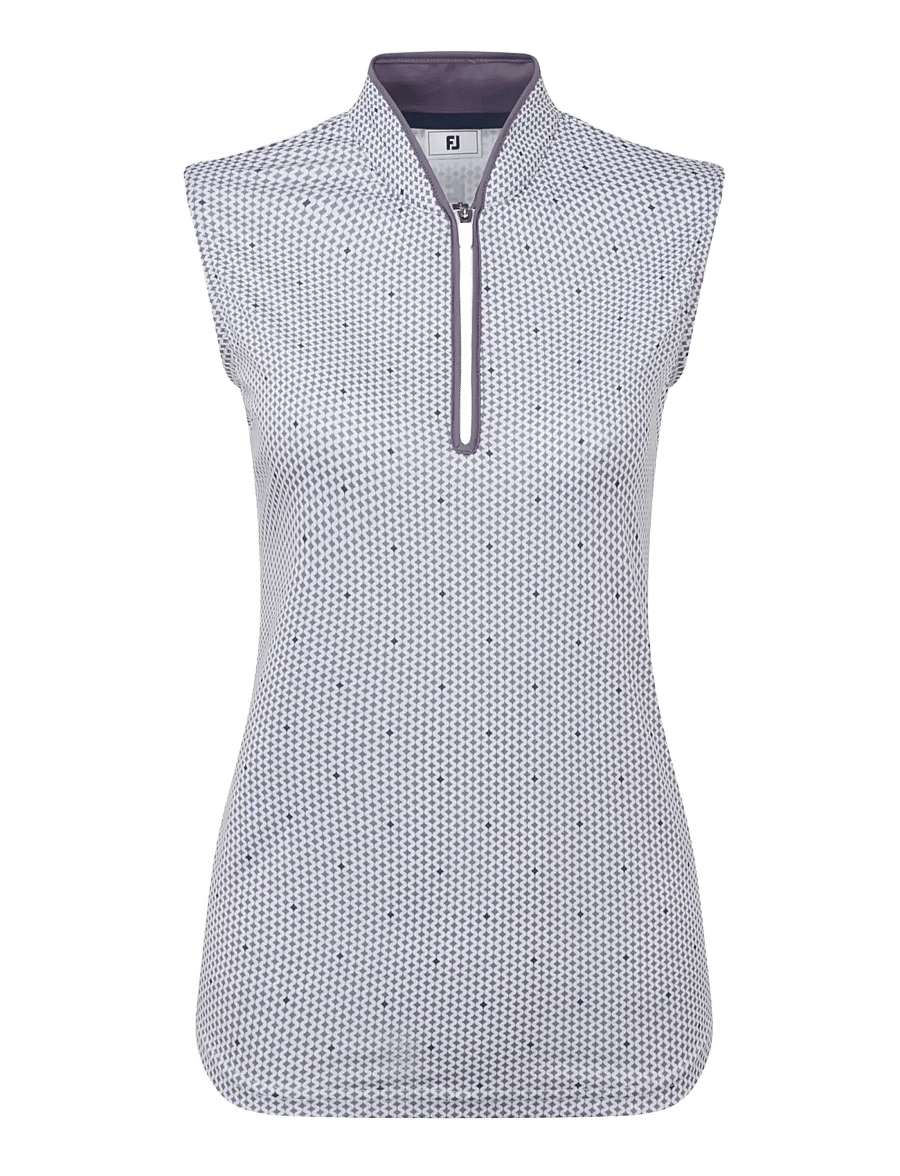 FootJoy - Zip Front Tank Printed - koszulki polo - navy / white / dusty violet - 1