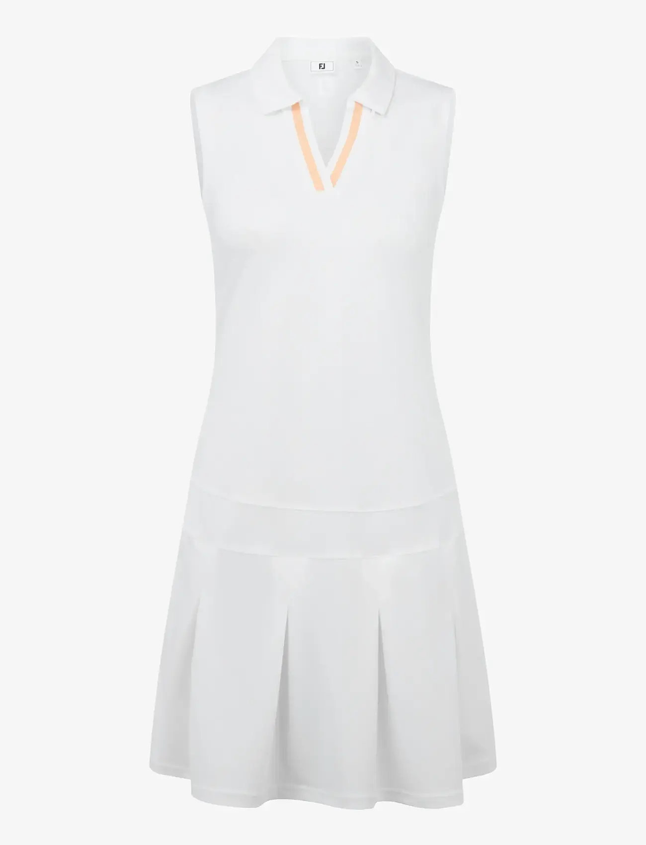 FootJoy - Pleated Dress - kleider & röcke - white / desert peach - 1