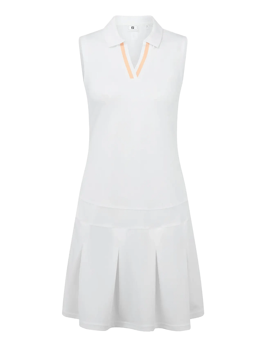 FootJoy - Pleated Dress - kleider & röcke - white / desert peach - 1