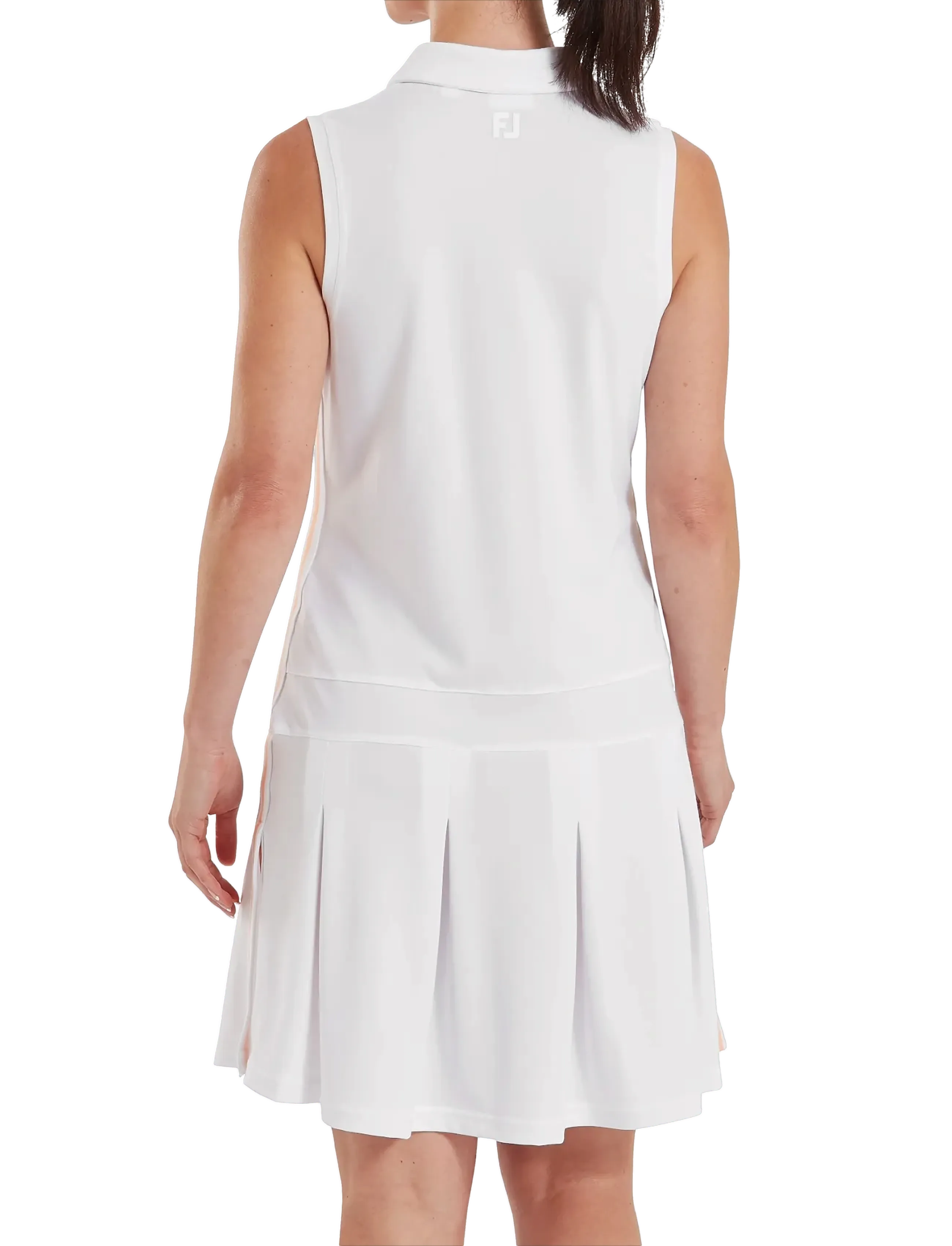FootJoy - Pleated Dress - dresses - white / desert peach - 3