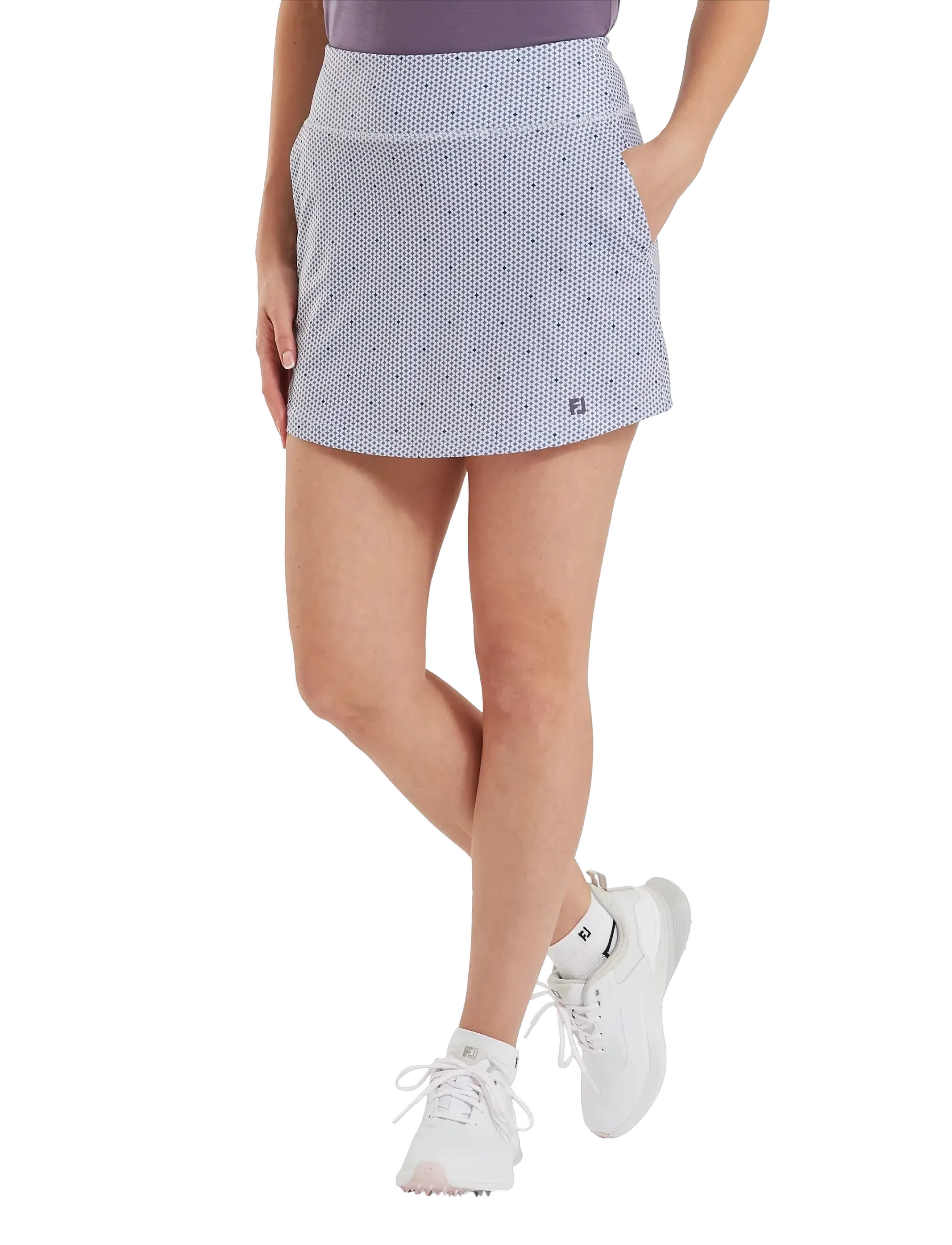FootJoy Curve Geo Dot Aerial Skort - 43 cm (17") - Seelikud - DUSTY VIOLET / NAVY / multi
