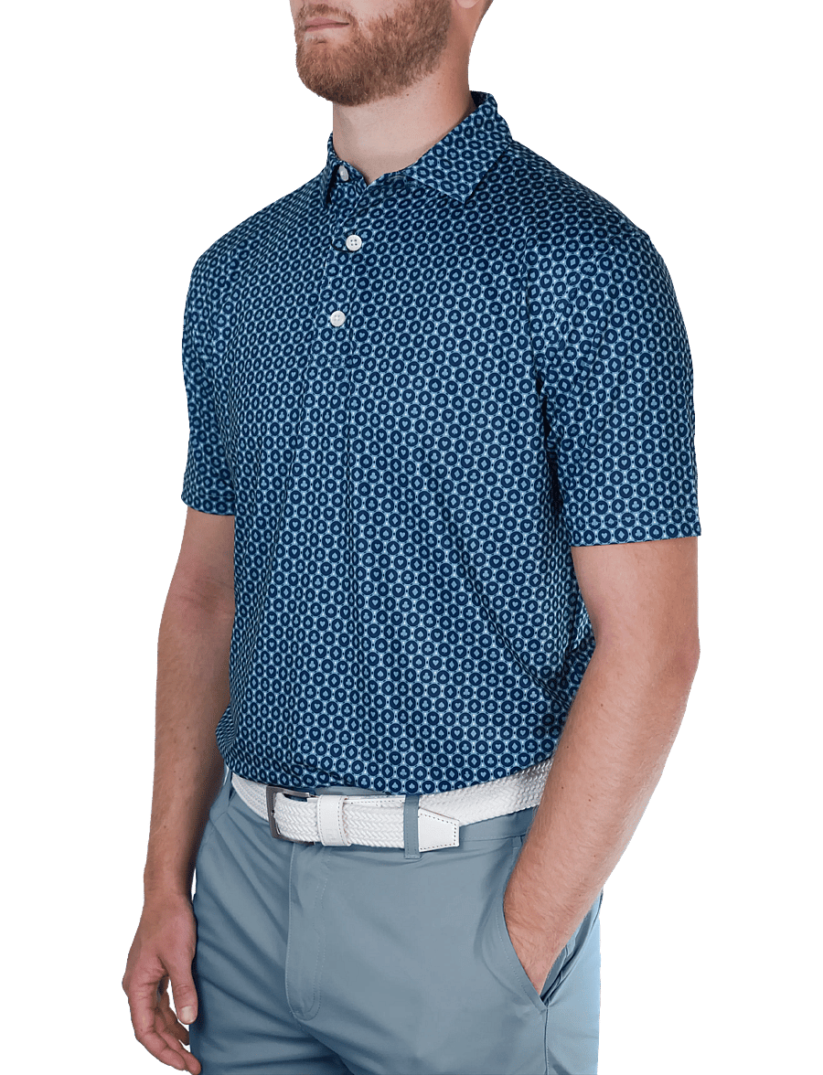 FootJoy - Vegas Marker Lisle - oberteile & t-shirts - mint julep / navy / blue - 0