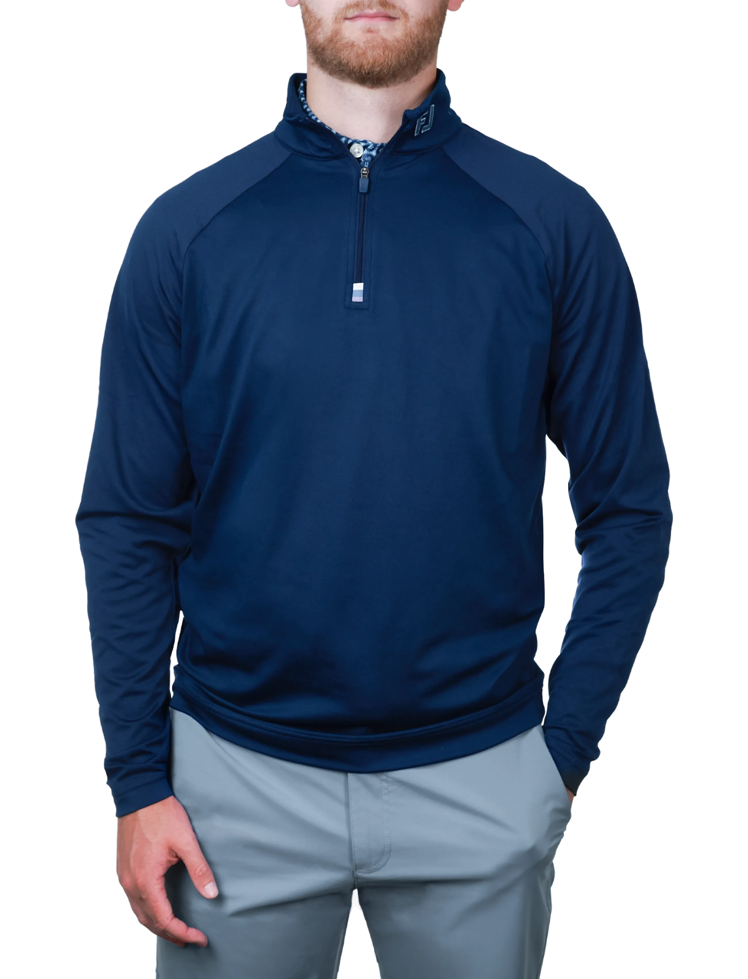 FootJoy Raglan H Block Chill-Out, L, Sport Oberteile, Marineblau - Long Sleeved Männerswear