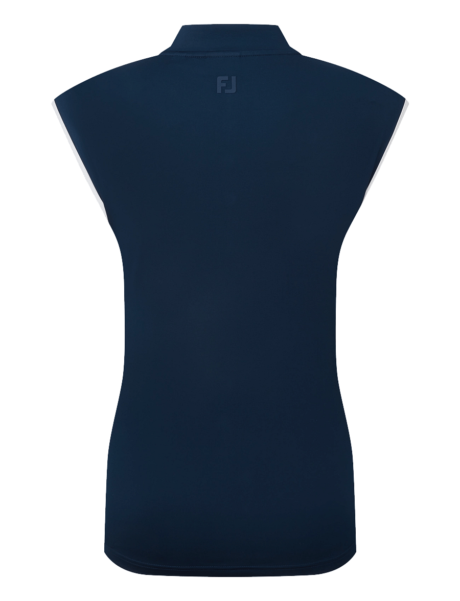 FootJoy - Mock Neck Snap Polo - oberteile & t-shirts - navy / white - 1