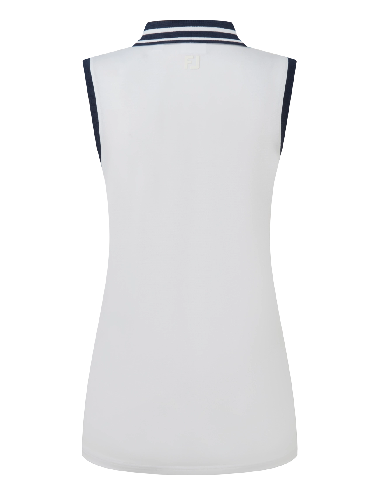 FootJoy - Contrast Rib Knit Sleeveless Polo - oberteile & t-shirts - white / navy - 2