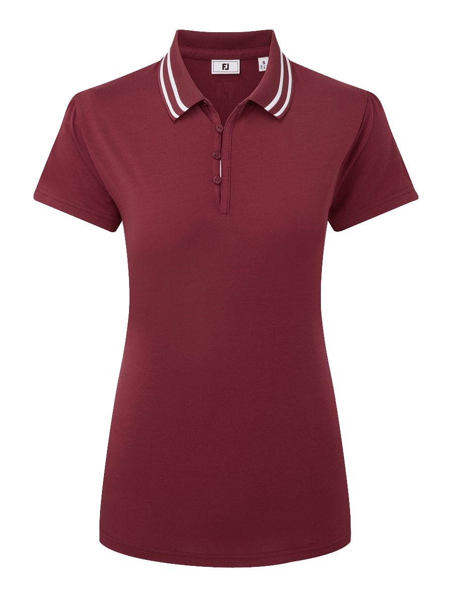 FootJoy - Loop Button Polo - oberteile & t-shirts - cranberry / white - 1