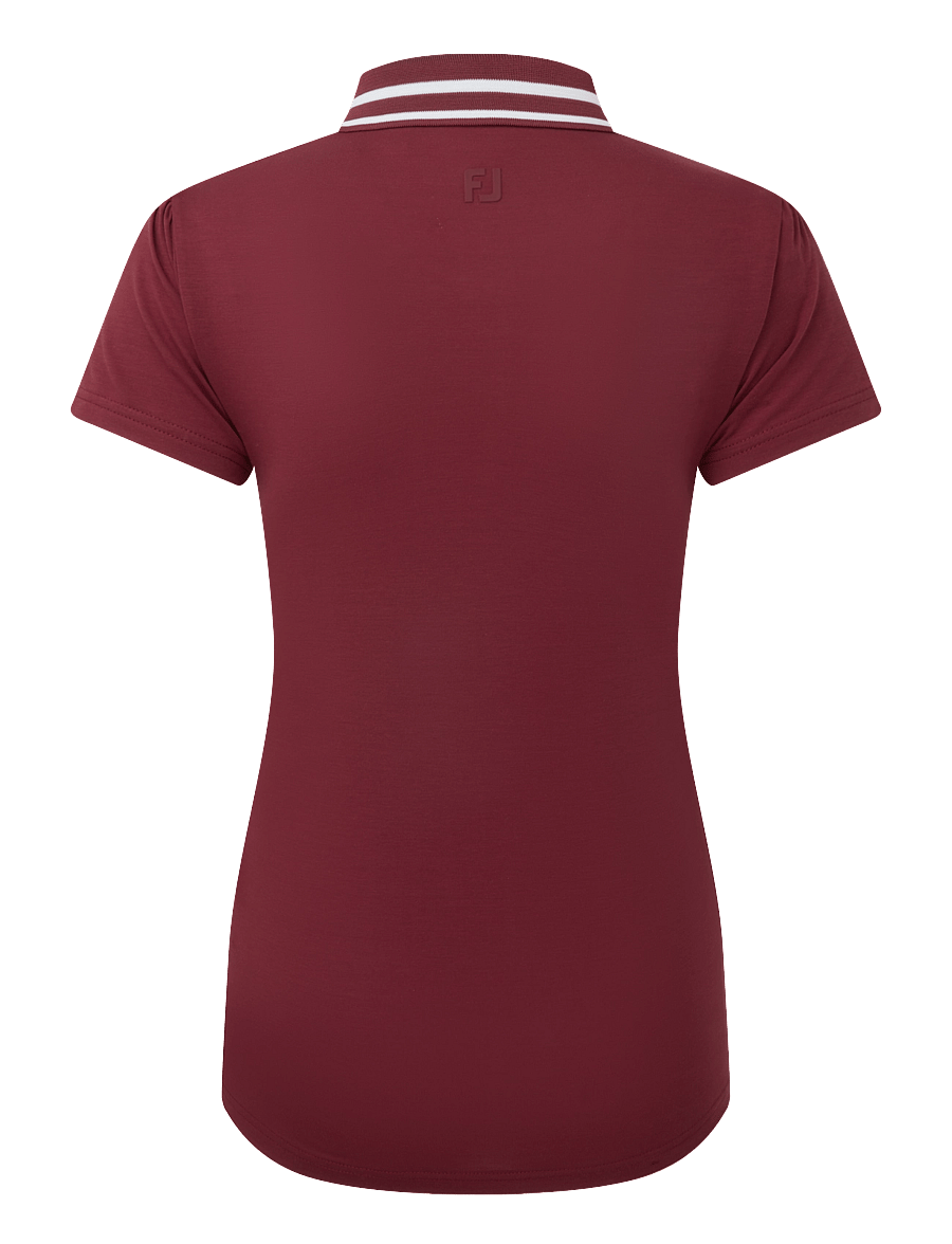 FootJoy - Loop Button Polo - oberteile & t-shirts - cranberry / white - 2