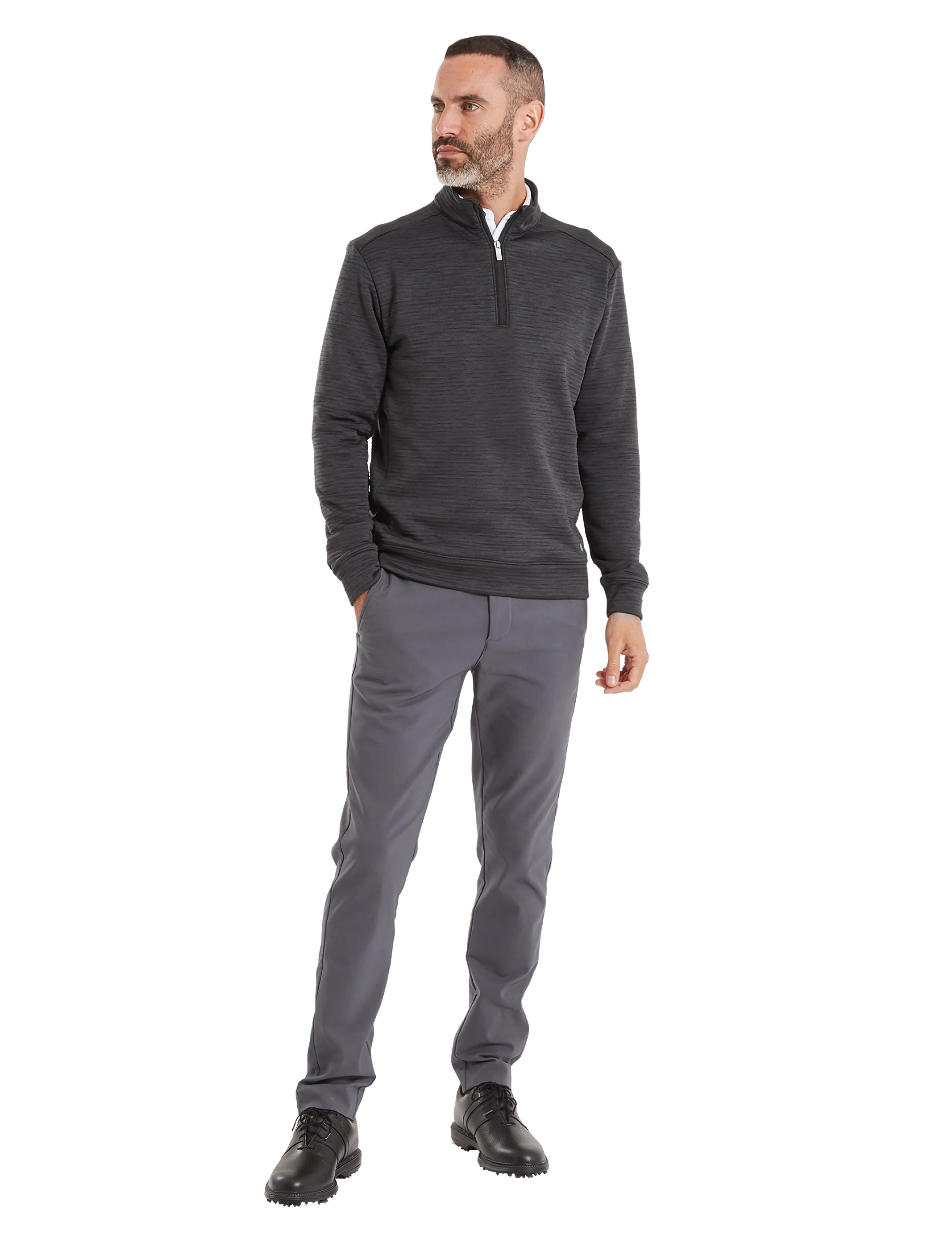FootJoy Ts Space Dye Midlayer, Herren, Space Dye Quarter-Zip Midlayer, Schwarz, Gr.XXL