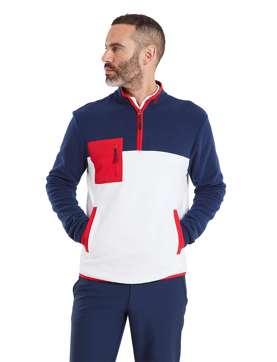 FootJoy - Polar Fleece Chill-Out - fleeces & midlayers - navy / white / red - 0