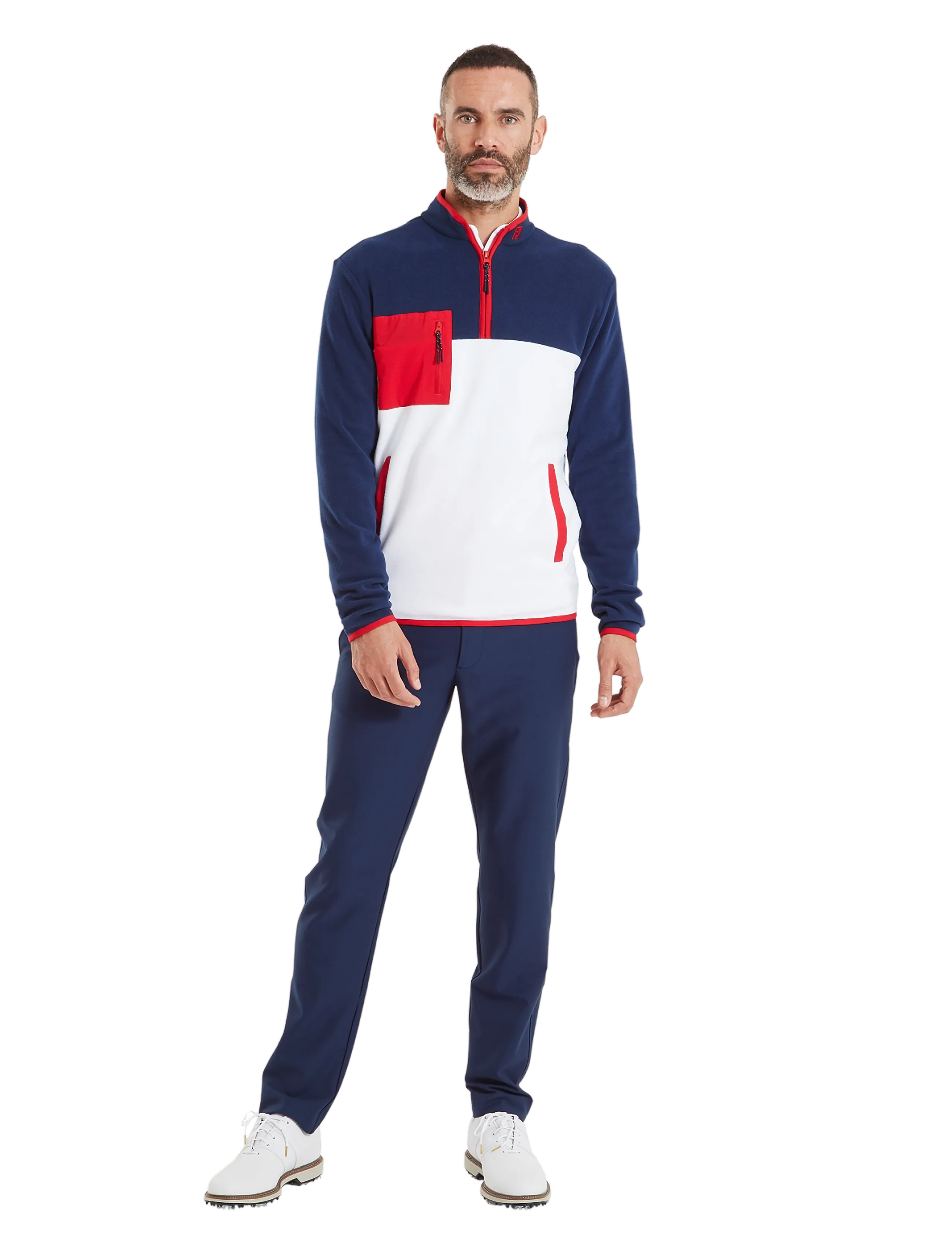 FootJoy - Polar Fleece Chill-Out - fleeces & midlayers - navy / white / red - 4