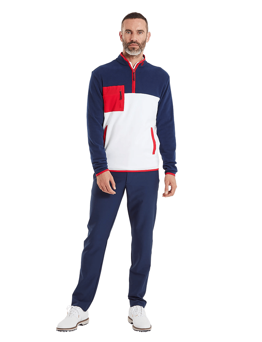 FootJoy - Polar Fleece Chill-Out - fleeces & midlayers - navy / white / red - 4
