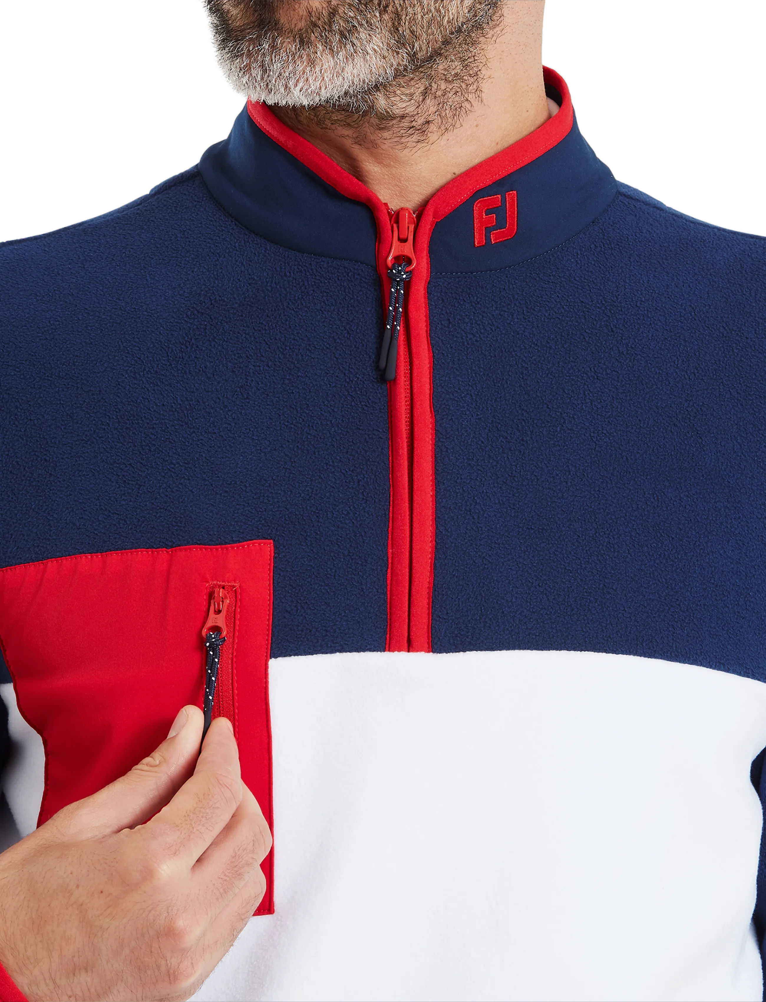 FootJoy - Polar Fleece Chill-Out - fleeces & midlayers - navy / white / red - 5