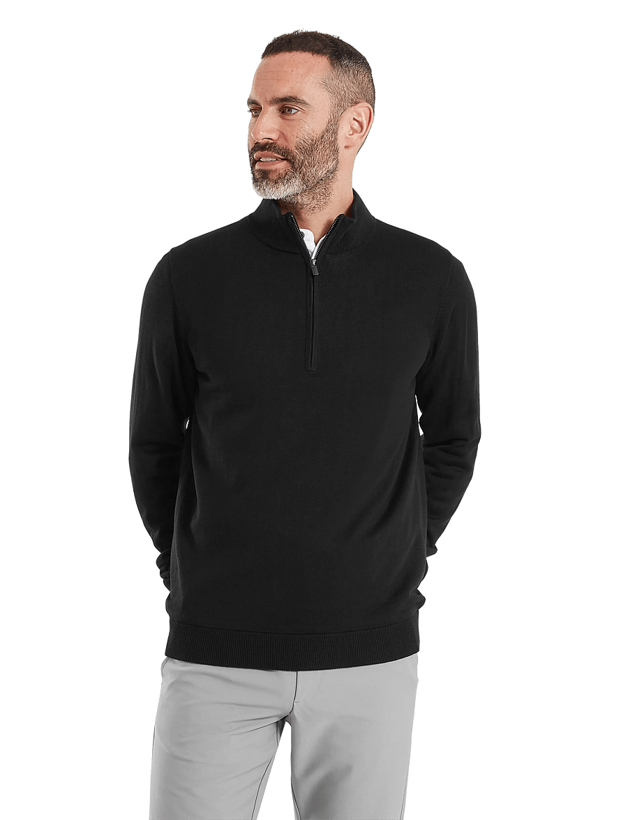 FootJoy - drirelease Half-Zip Lined Sweater - flíspeysur og millilög - black - 0
