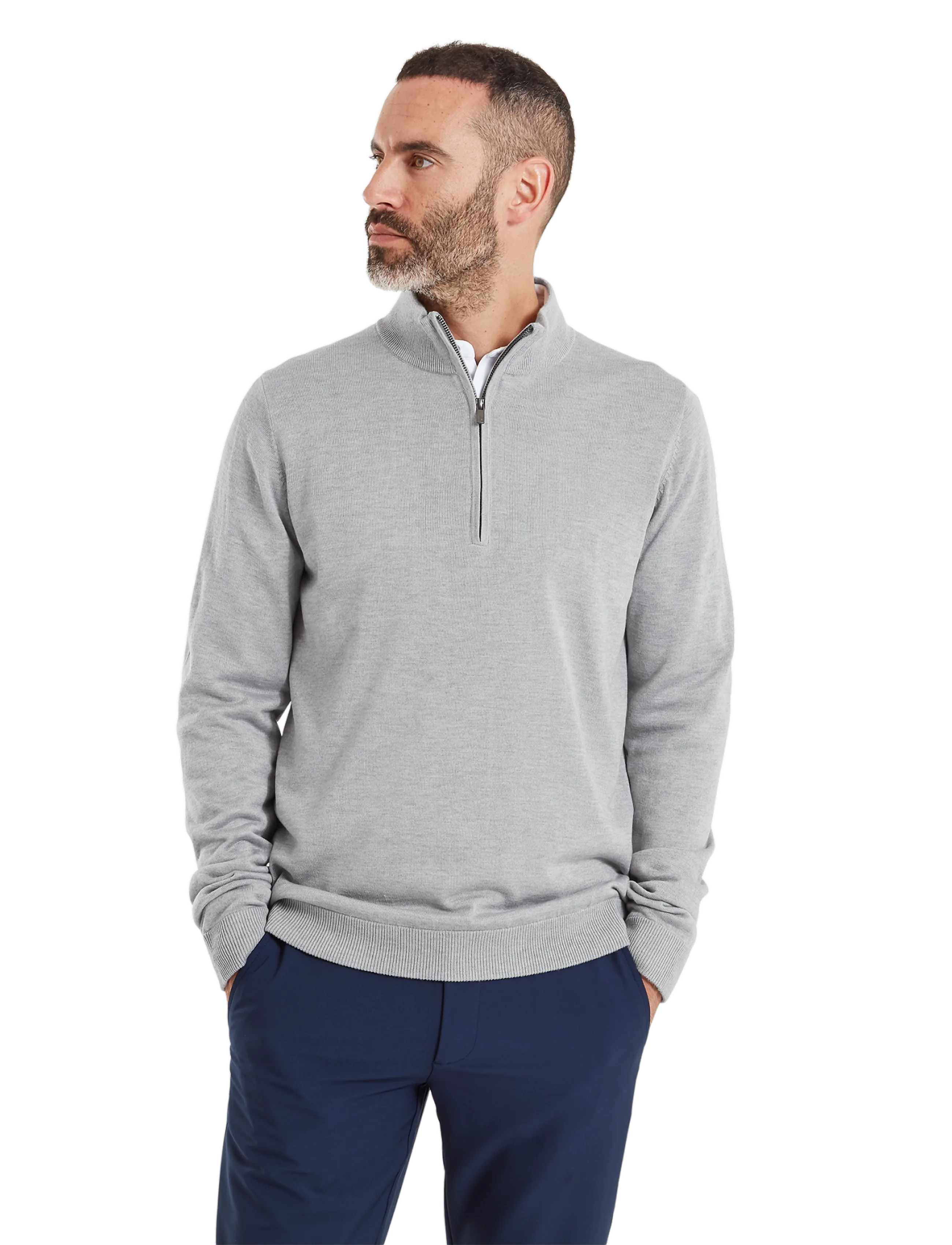 FootJoy - drirelease Half-Zip Lined Sweater - flíspeysur og millilög - heather grey - 3