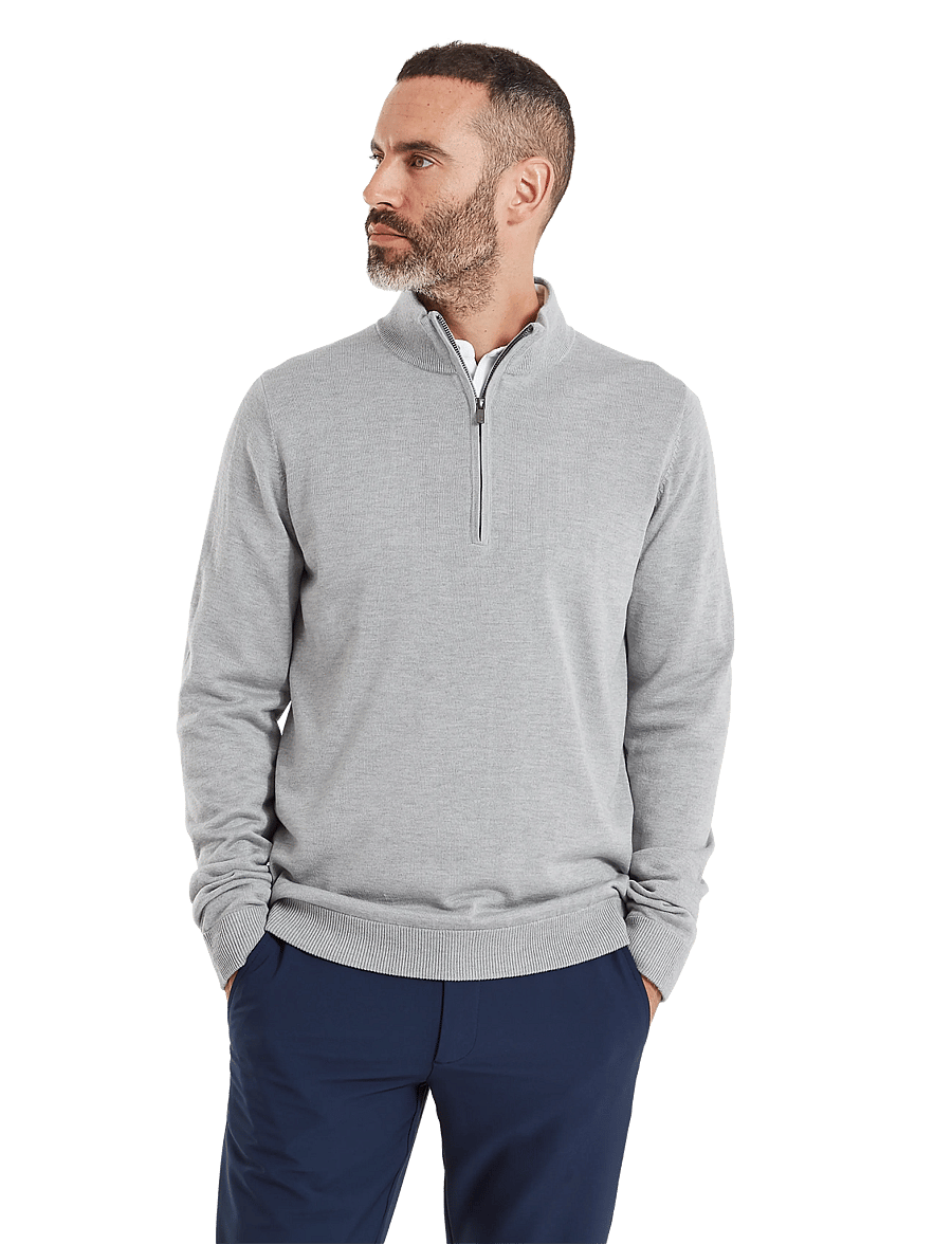 FootJoy - drirelease Half-Zip Lined Sweater - flíspeysur og millilög - heather grey - 3