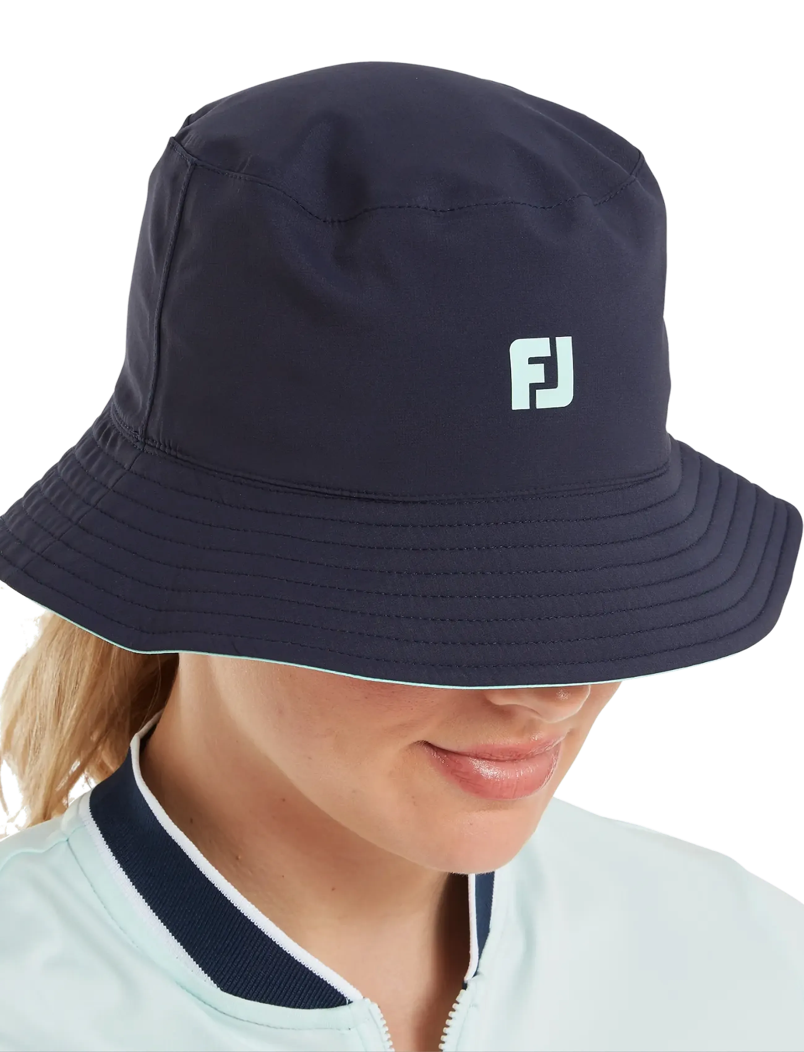 FootJoy Wn Reversible Bucket Hat, Kvinder, Vendbar Bøllehat, Blå, Str: ONE SIZE