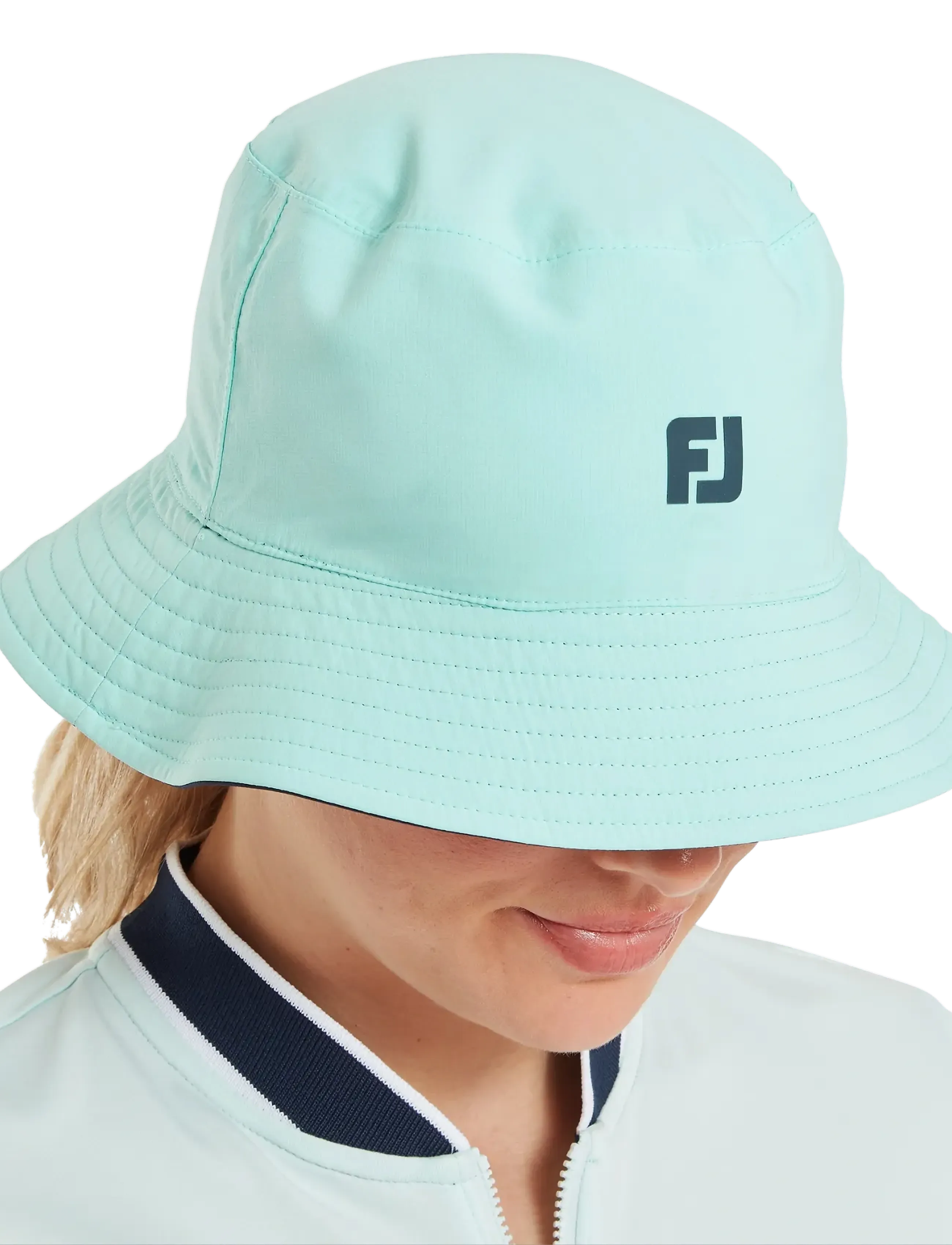 FootJoy - WN REVERSIBLE BUCKET HAT - hats - navy / lt aqua - 5
