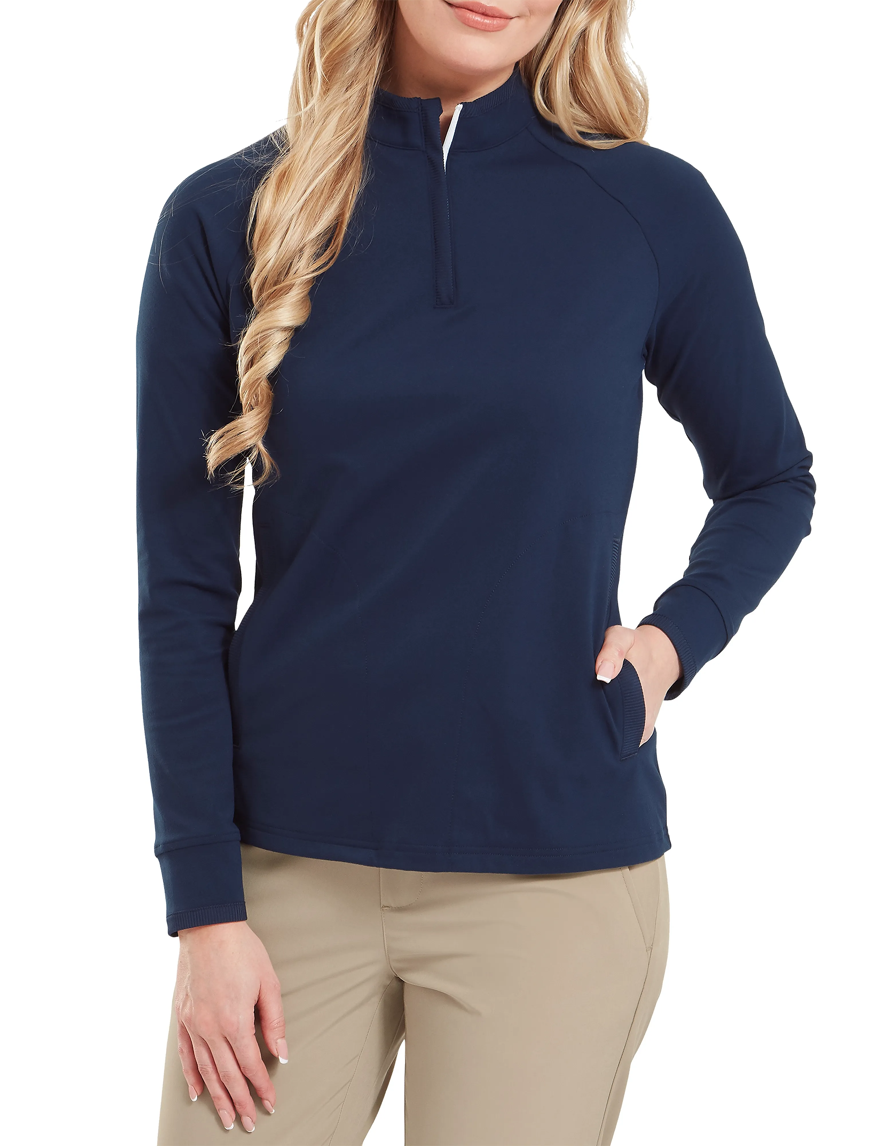 FootJoy Half-Zip Midlayer, XS, Navy, Sport Base Layers > Sport Base Layer Overdele, Dame