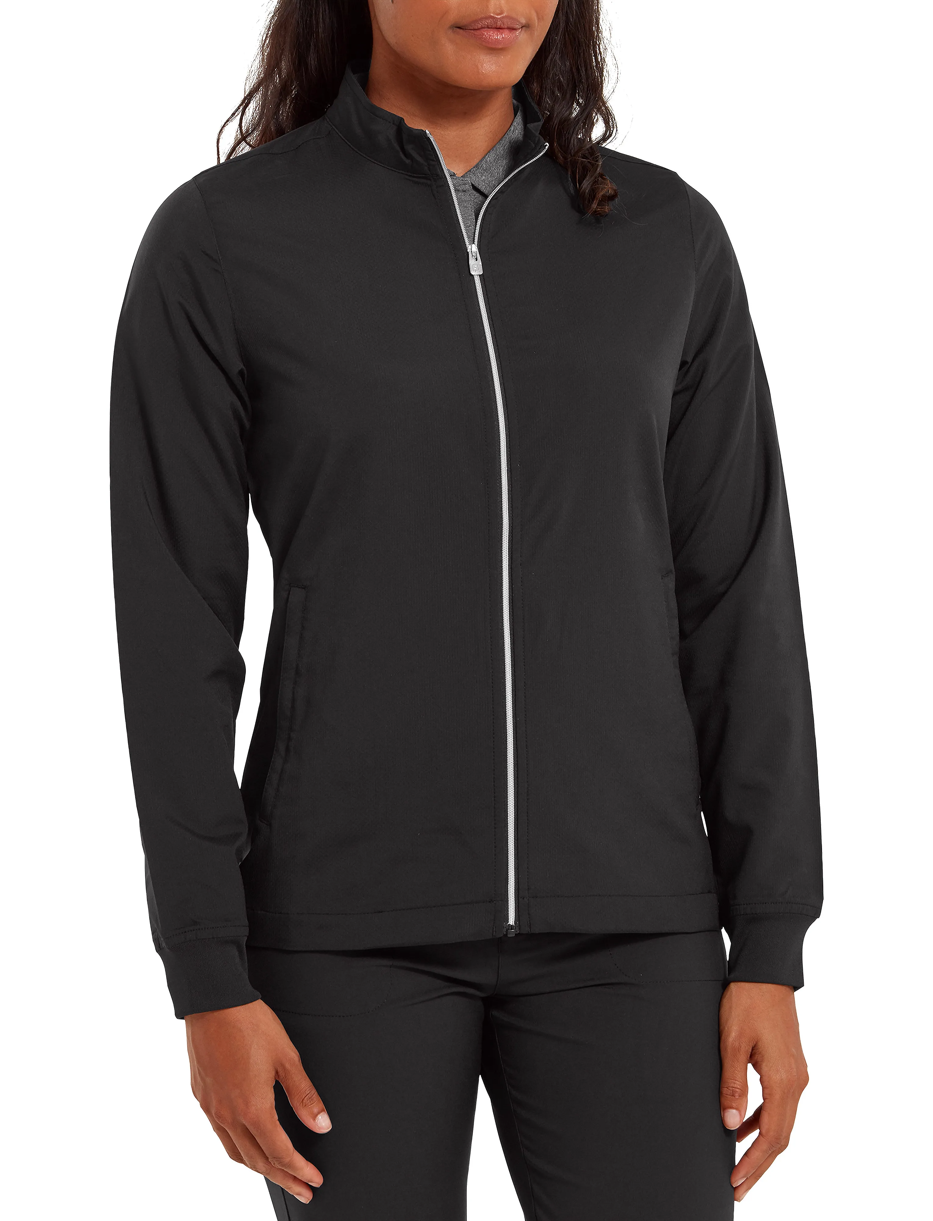 FootJoy Full-Zip Wind Shirt, S, Black, Sport Jackets > Sport Golf Jackets, Dame
