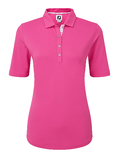 FootJoy Half-Sleeve Solid - Kleidung - PINK / pink/rose