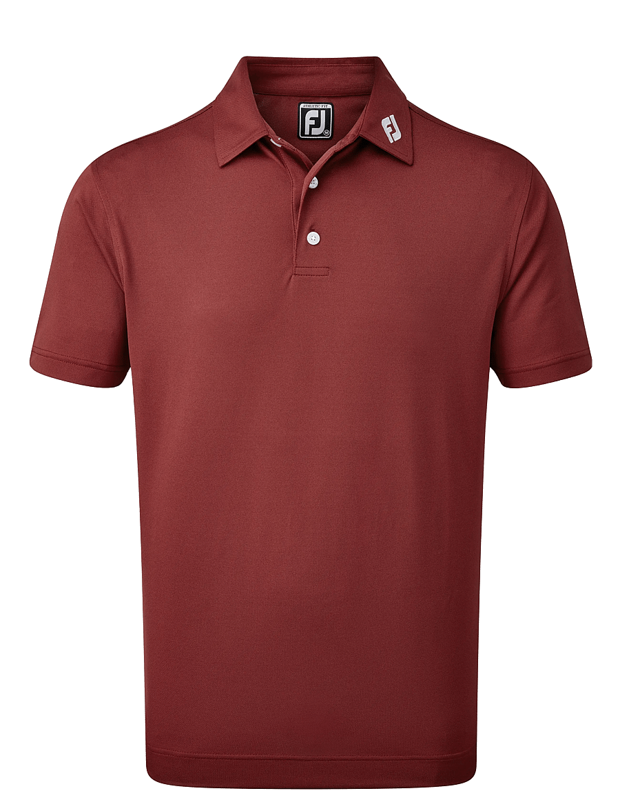 FootJoy - Stretch Pique Solid - oberteile & t-shirts - burgundy - 1