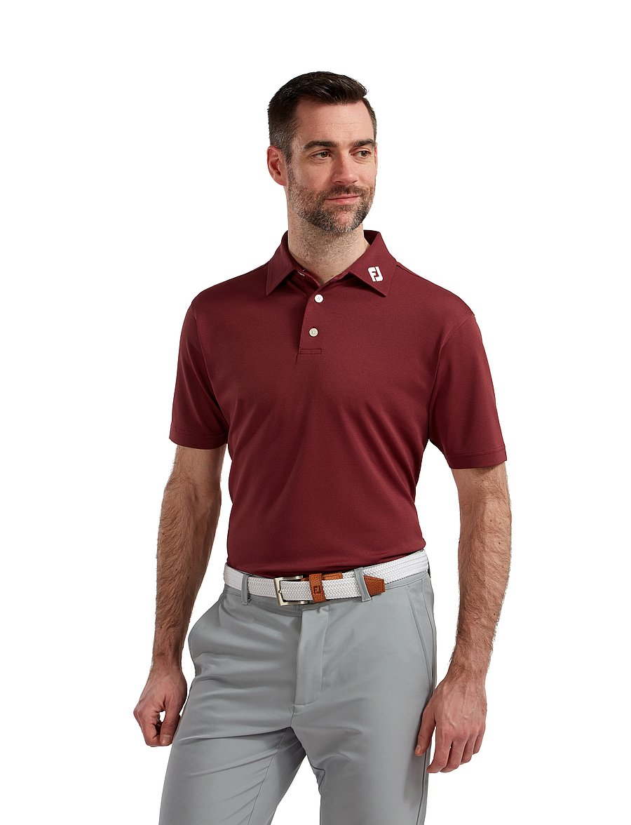 FootJoy - Stretch Pique Solid - oberteile & t-shirts - burgundy - 0