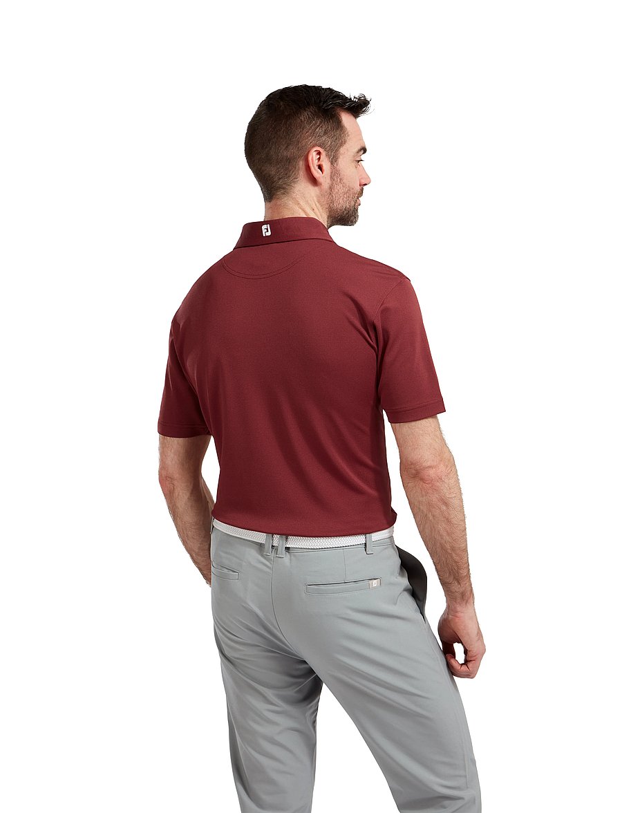 FootJoy - Stretch Pique Solid - oberteile & t-shirts - burgundy - 3