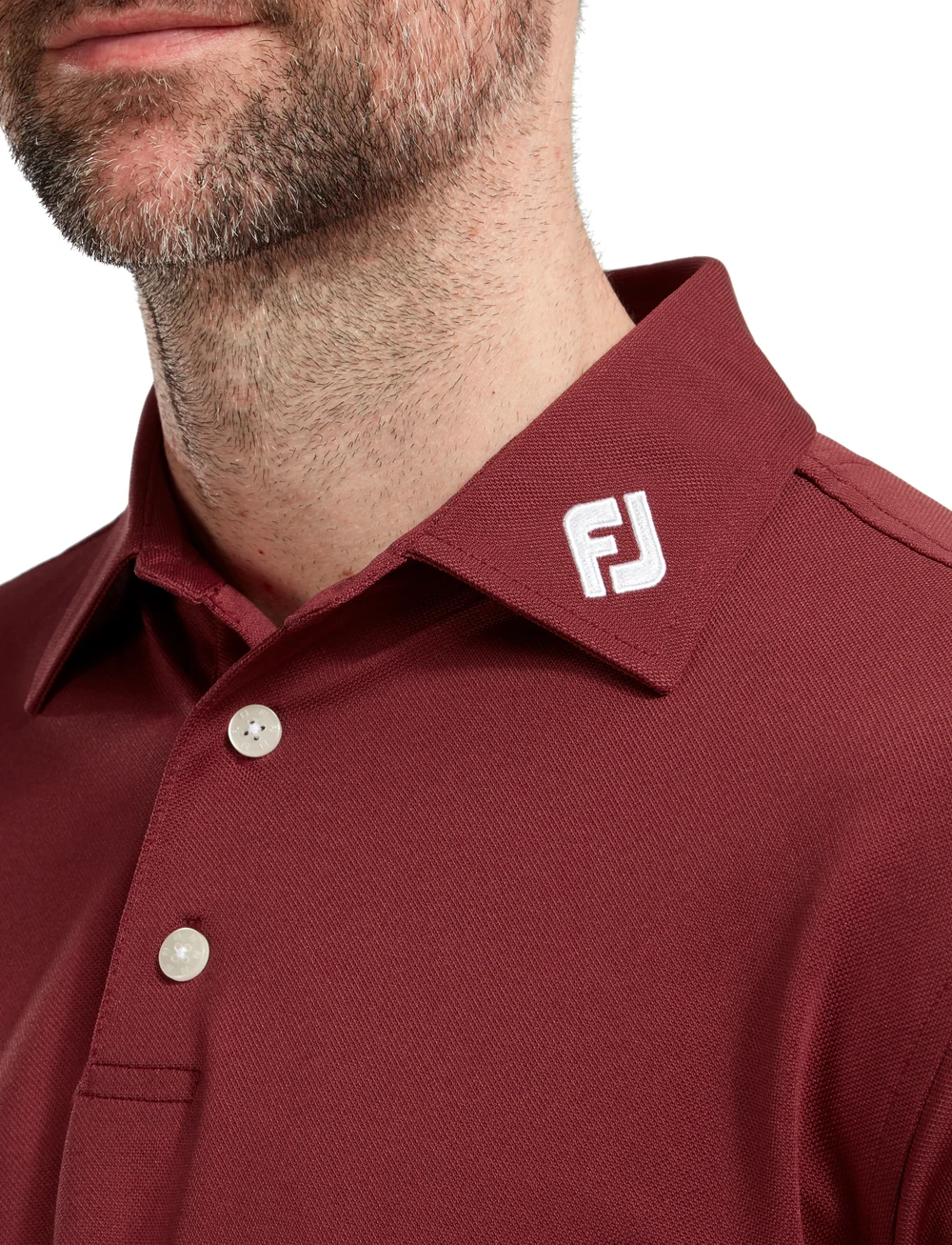 FootJoy - Stretch Pique Solid - polo's - burgundy - 4