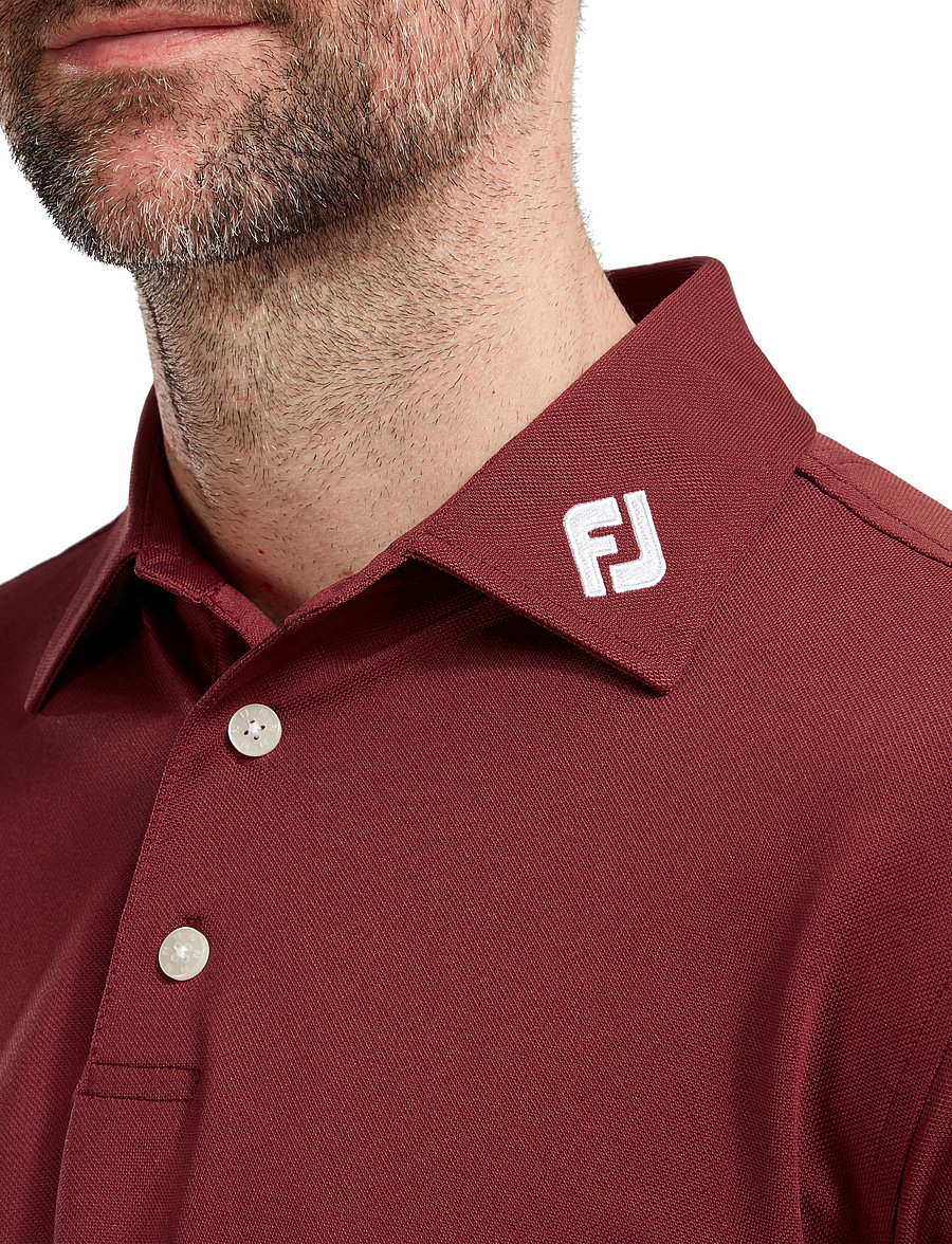 FootJoy - Stretch Pique Solid - oberteile & t-shirts - burgundy - 4