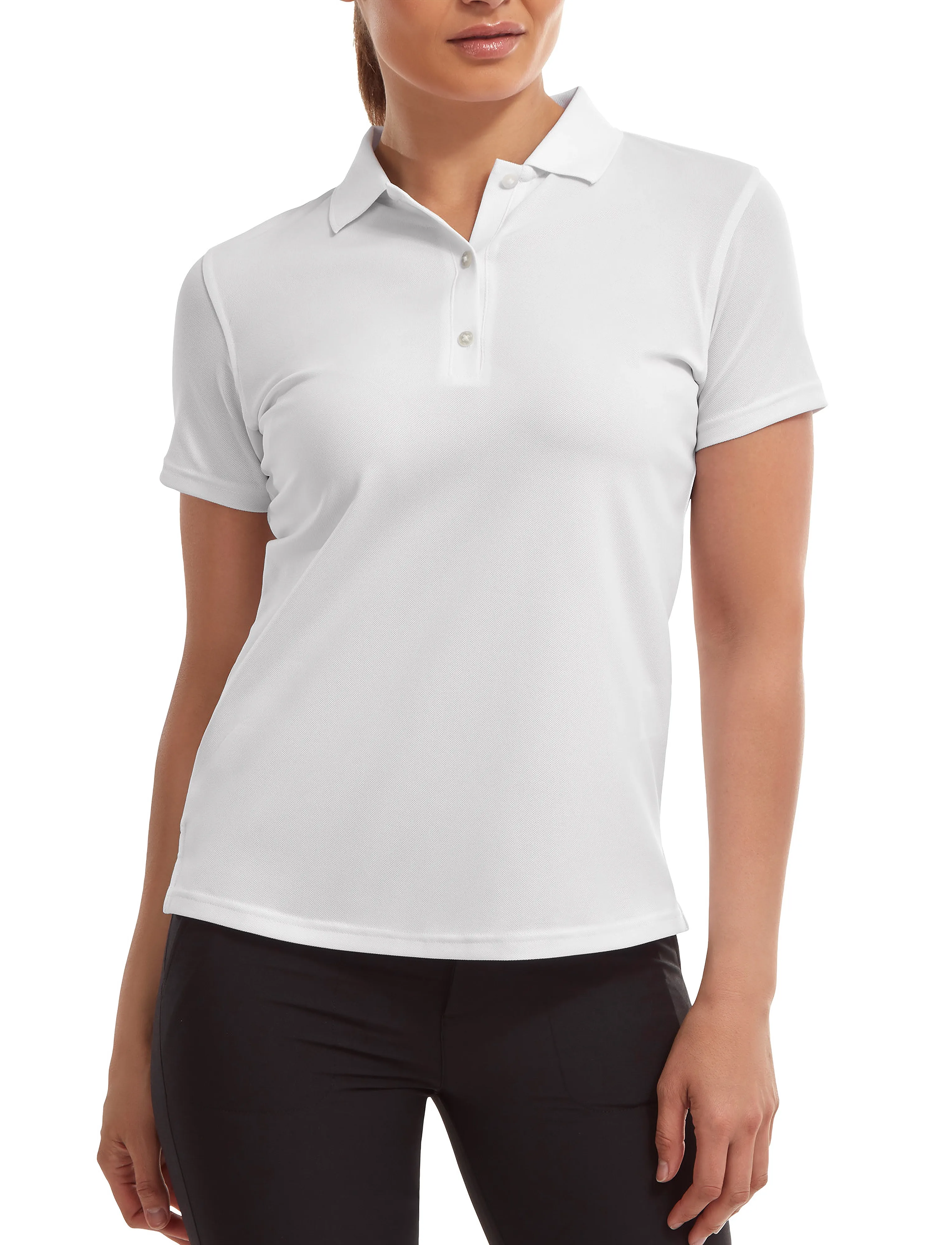 FootJoy Stretch Pique Solid, Stretch Piqué Poloshirt, Hvid, Str: L