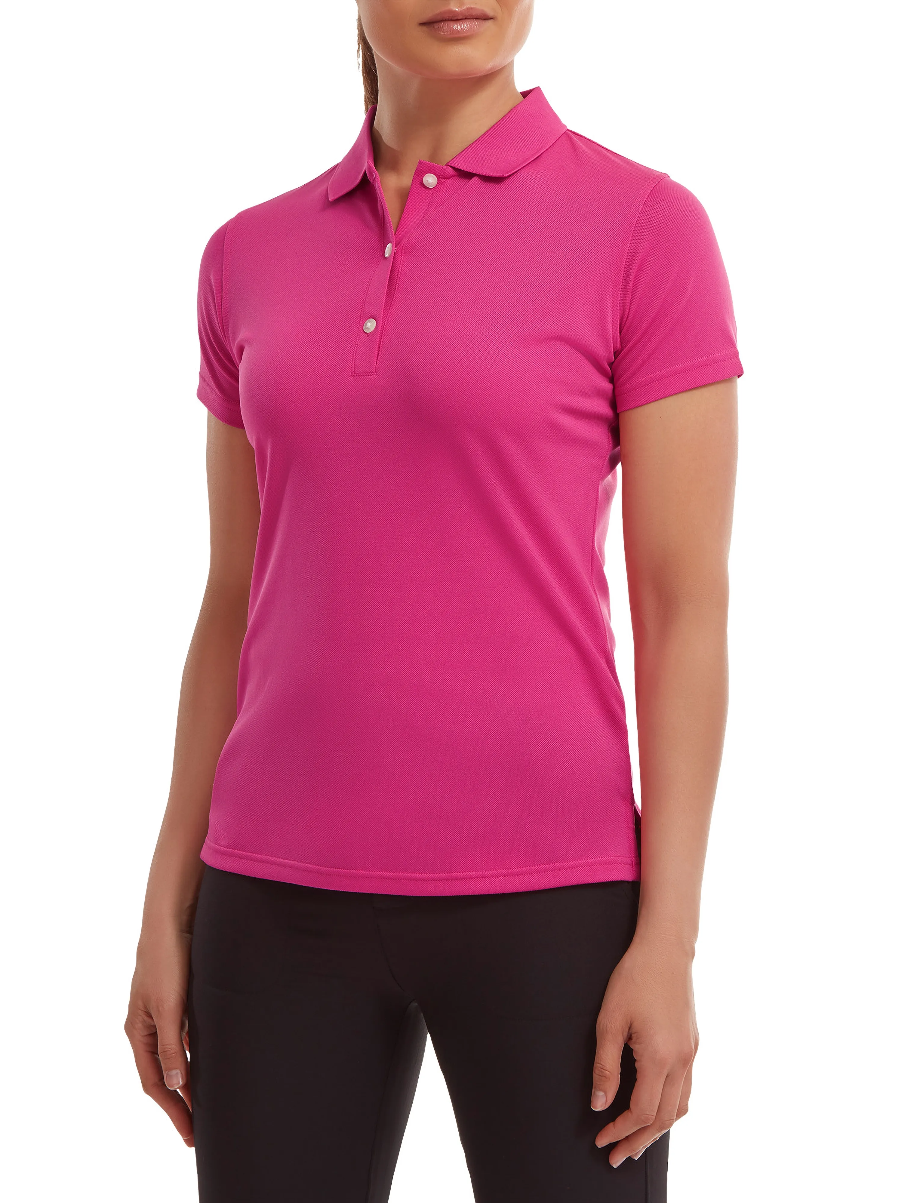 FootJoy Stretch Pique Solid, Kvinder, Kortærmet Poloshirt, Pink, Str: M