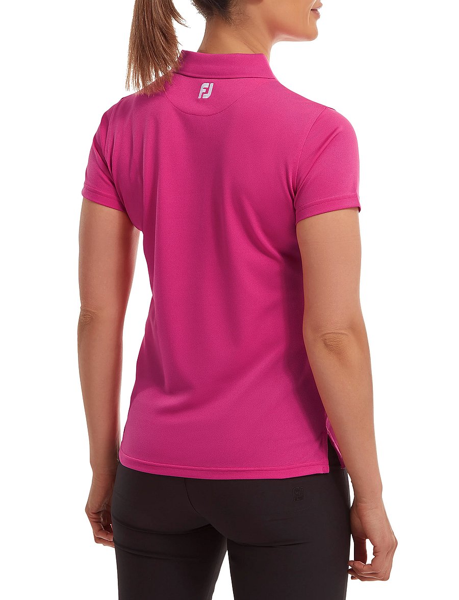 FootJoy - Stretch Pique Solid - oberteile & t-shirts - pink - 3